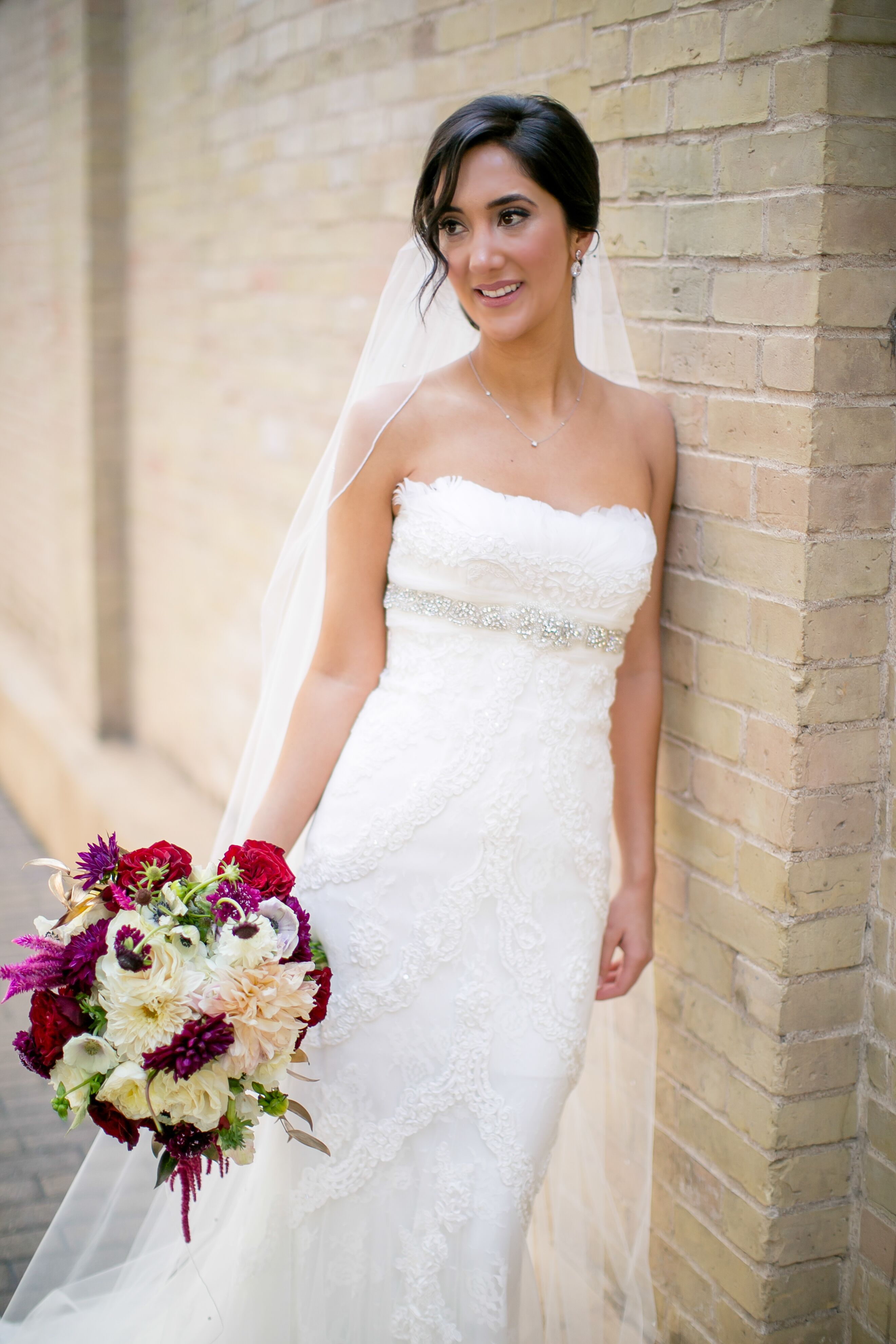 Pronovias Wedding Dress  with Feathered Bodice in Austin  Texas 