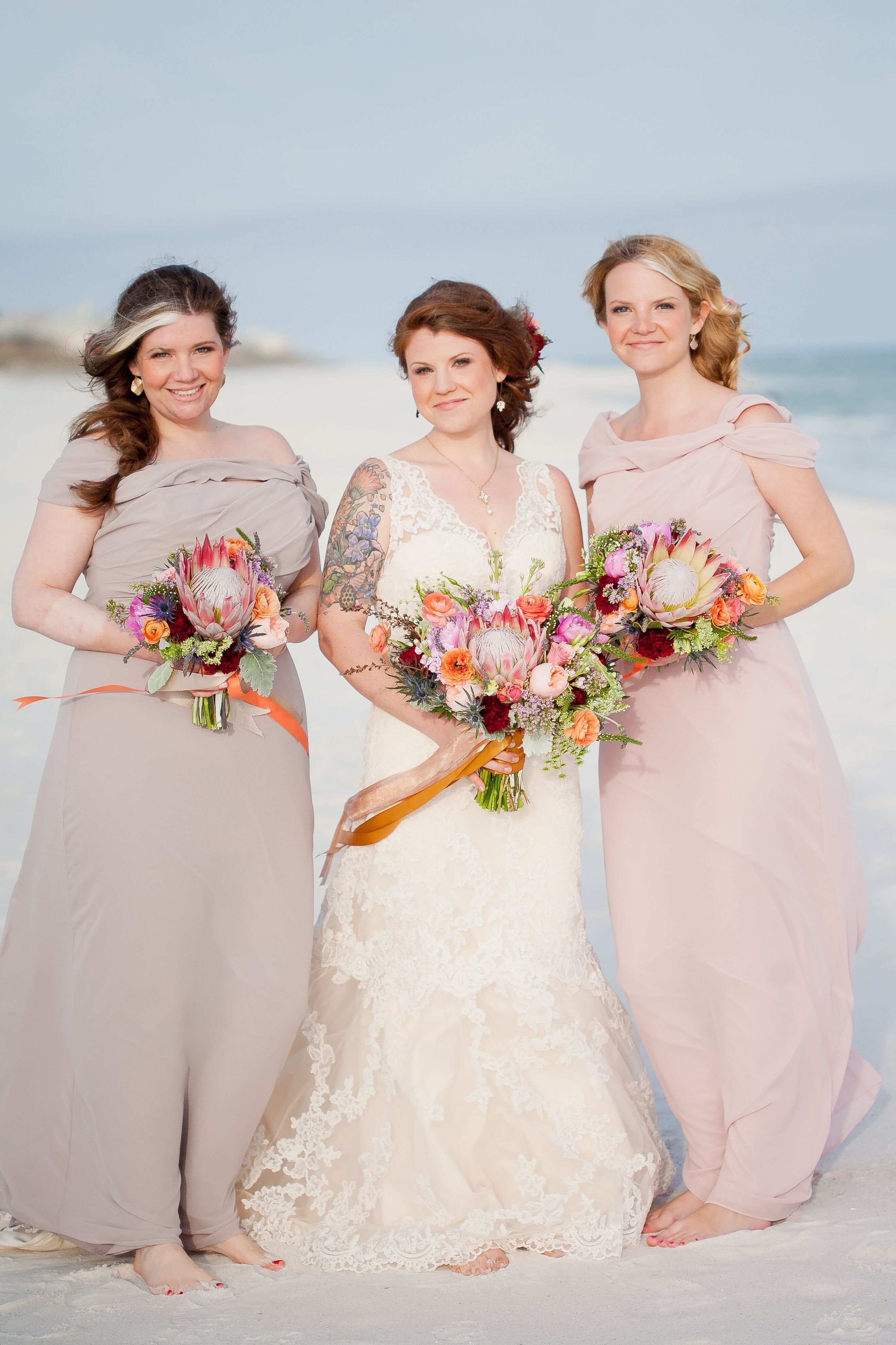 dusty rose mauve bridesmaid dresses