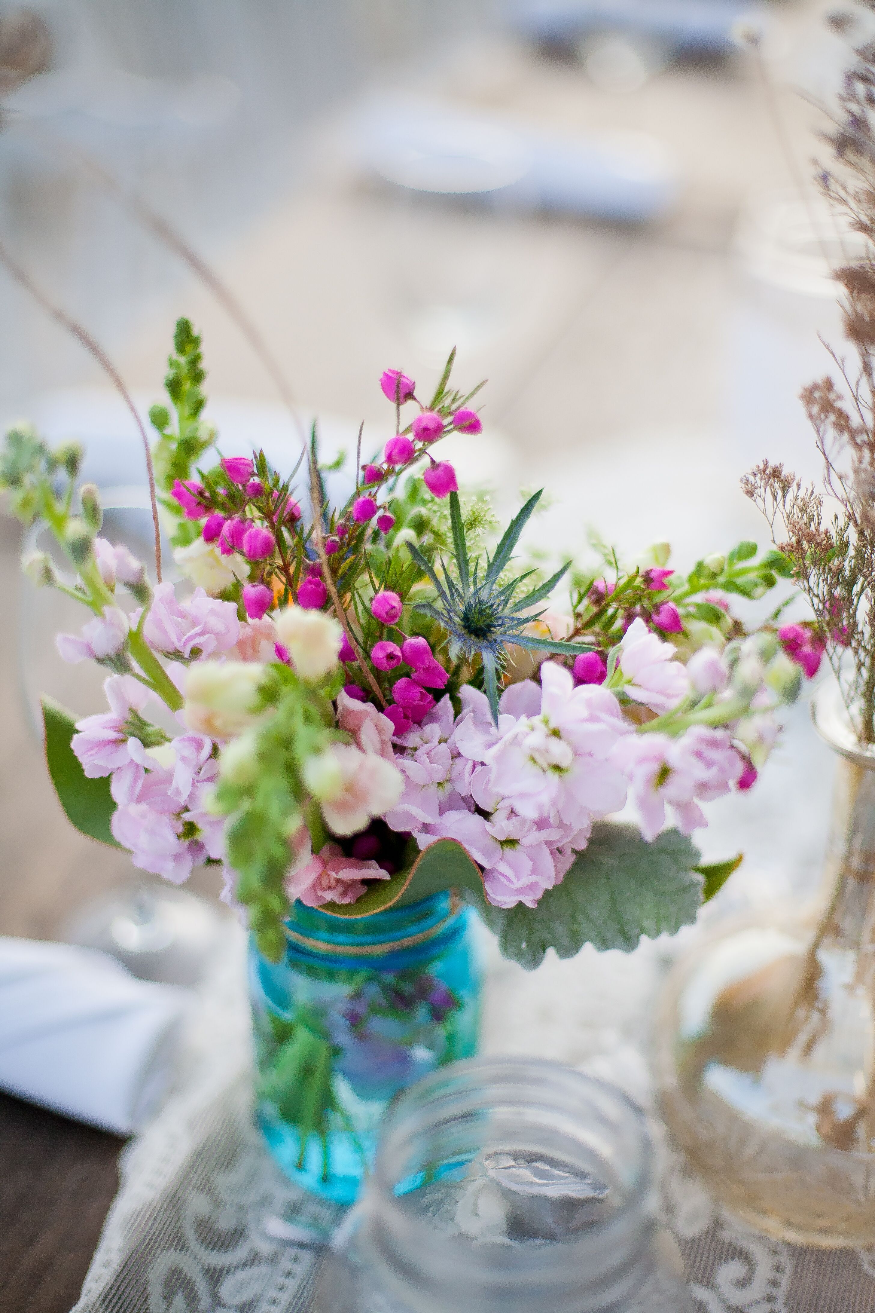 Pensacola Beach, Florida Pink Floral Centerpieces