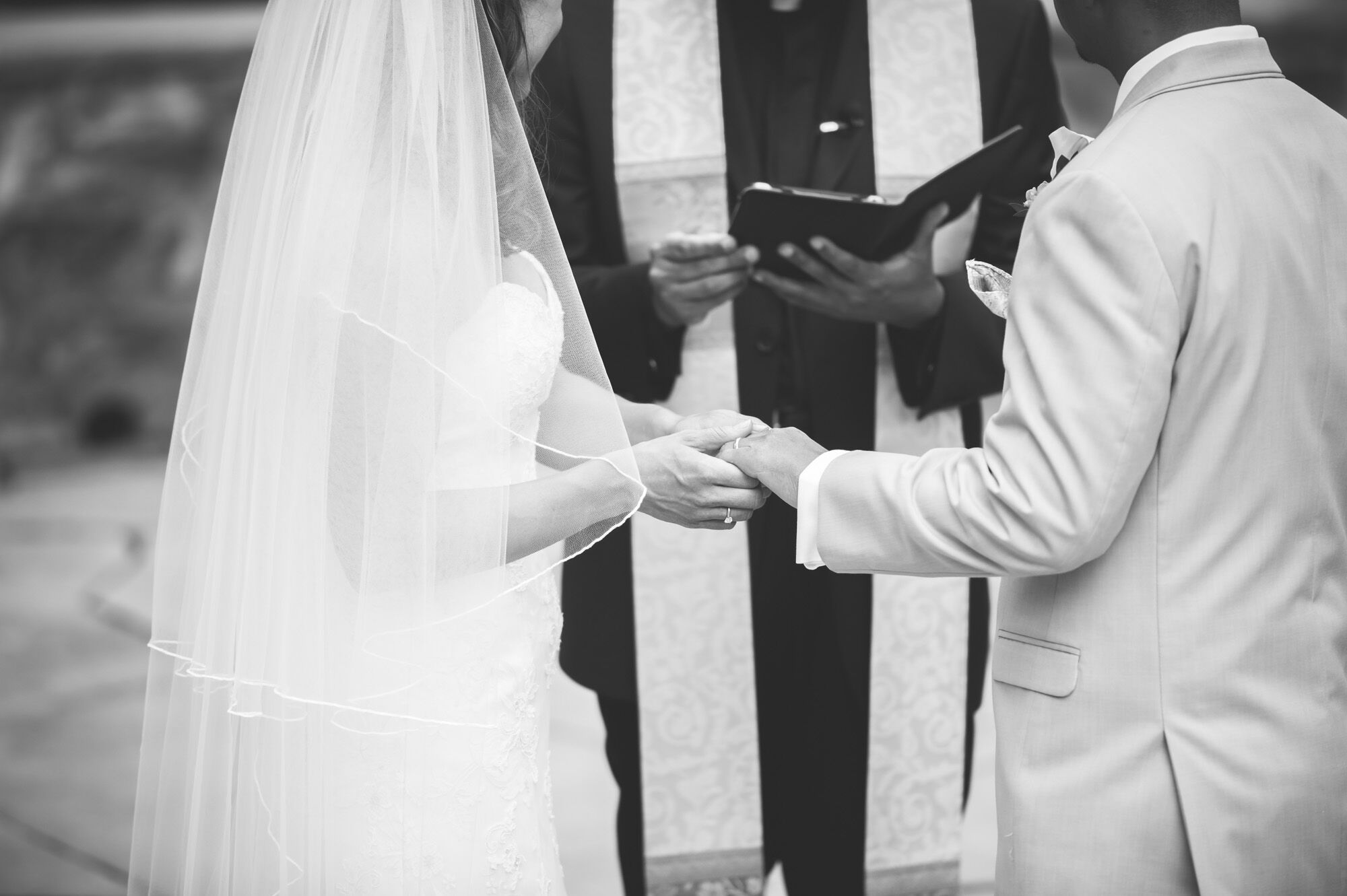 Black and White Ceremonial Marriage Shot