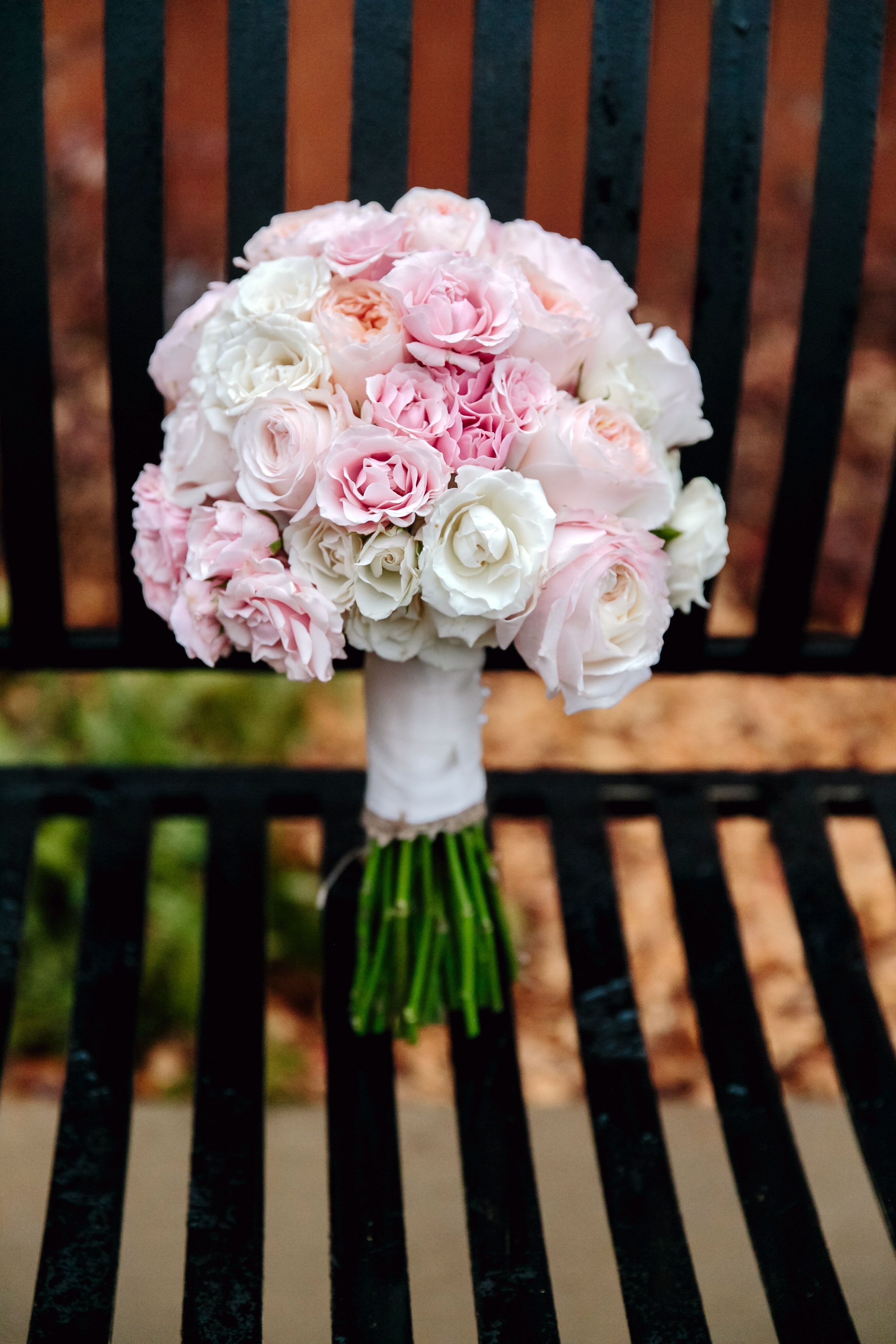 Pale Pink Garden Rose and Carnation Wedding Bouquet