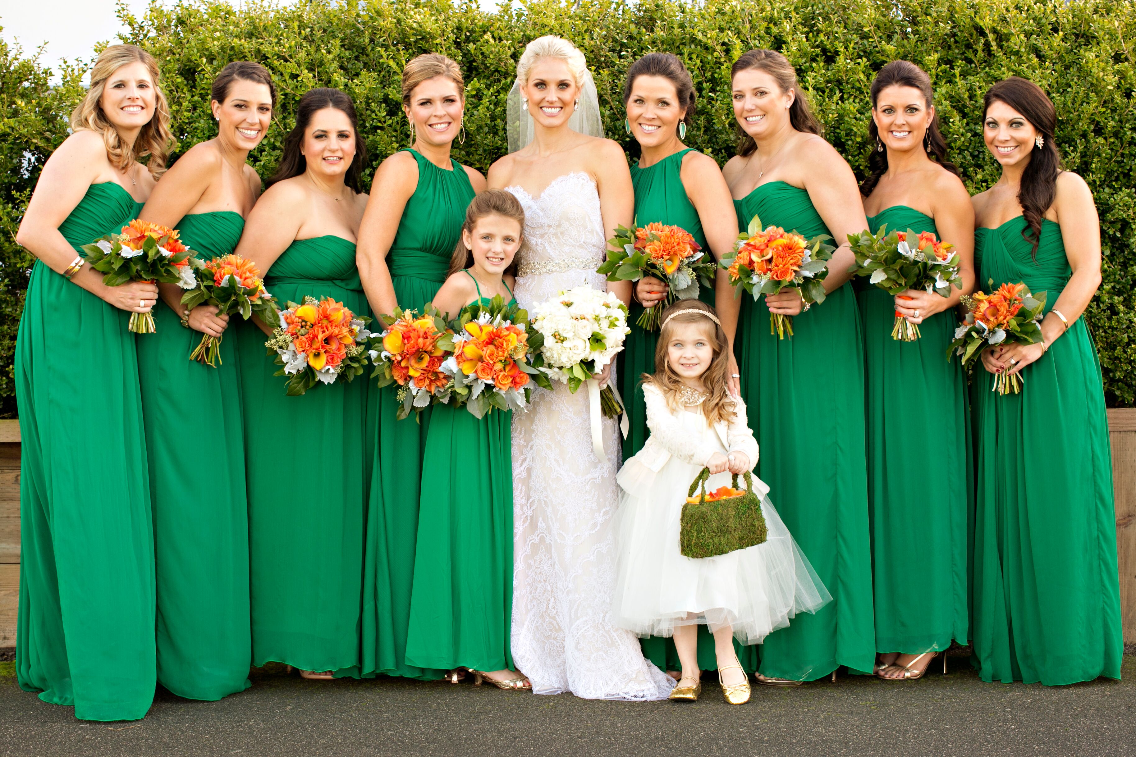 emerald green bridesmaid dresses