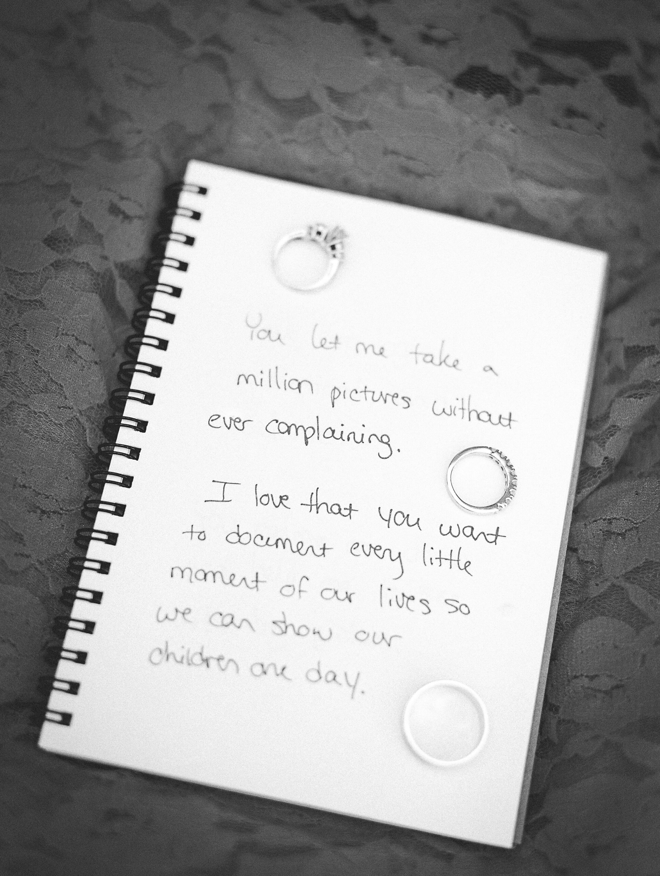 Rings with a Note From the Bride