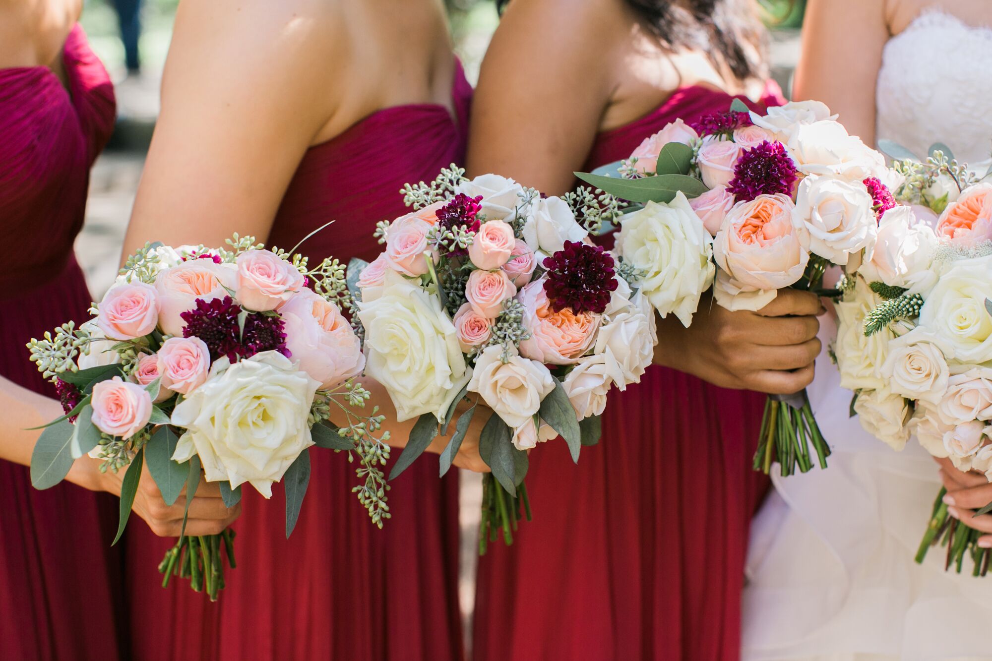 Pink Garden Rose and White Rose Bouquet