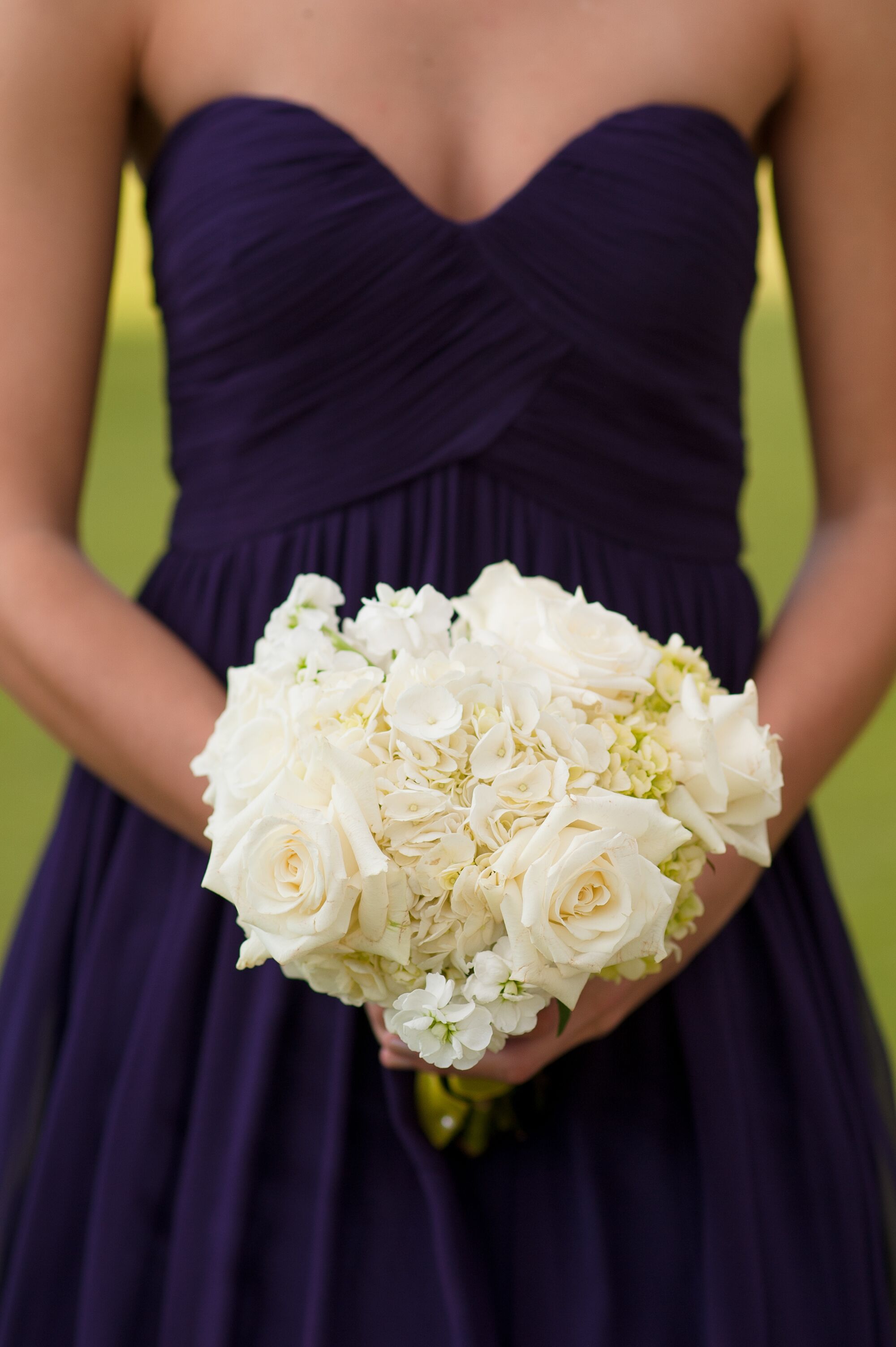 White Rose and Hydrangea Bridesmaid Bouquet