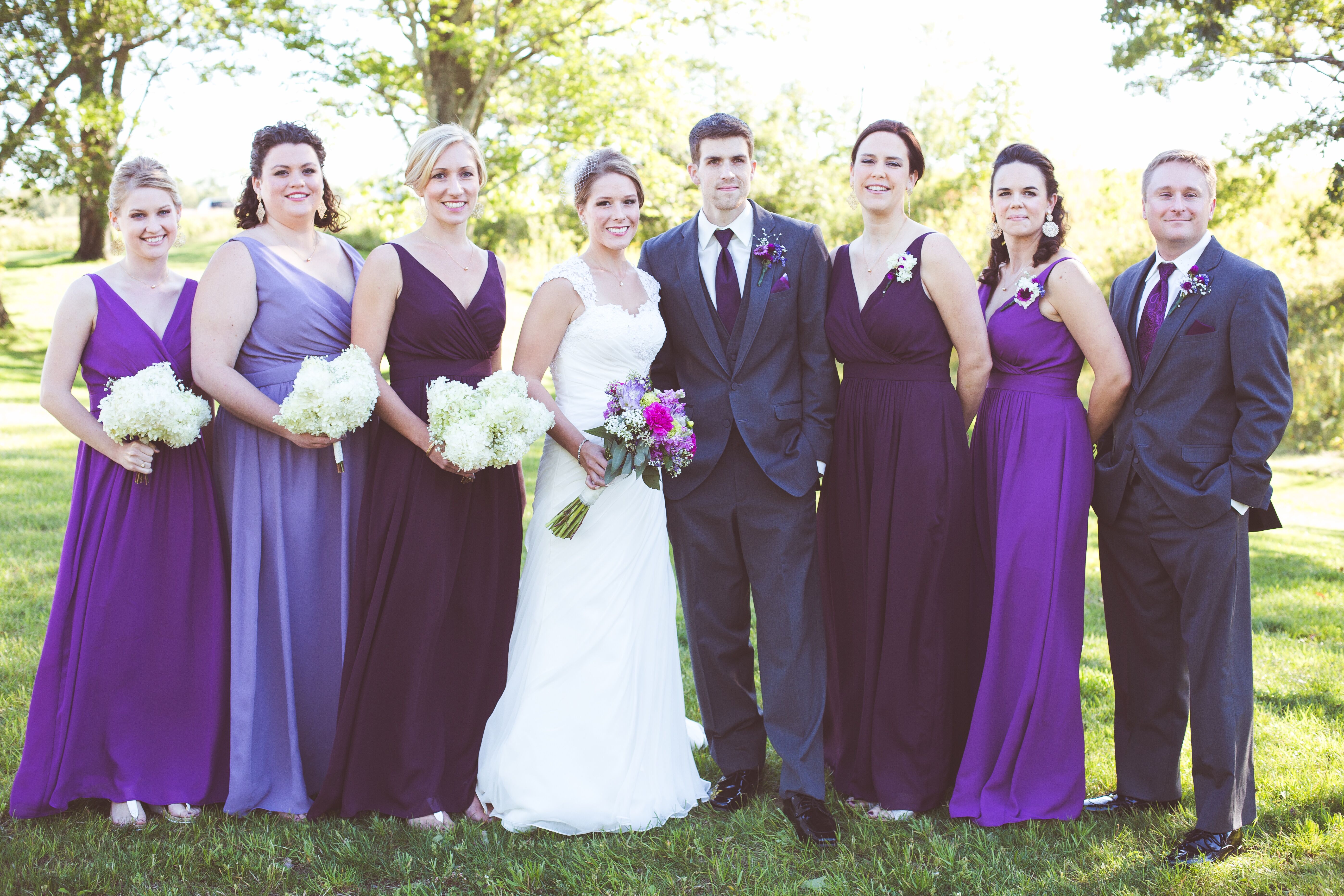 Shades of Purple Bridesmaid Dresses