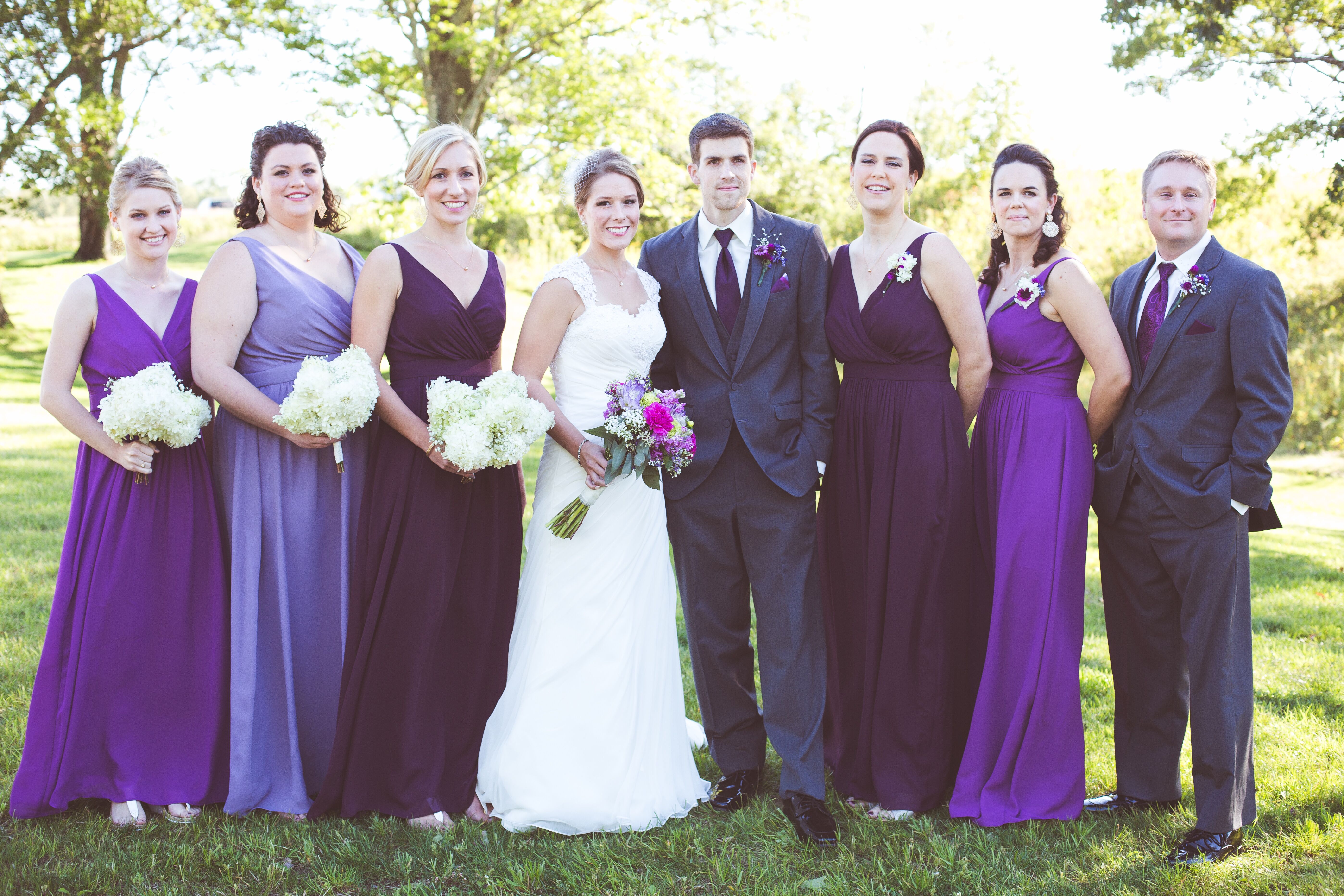 Different shades of purple bridesmaid sale dresses