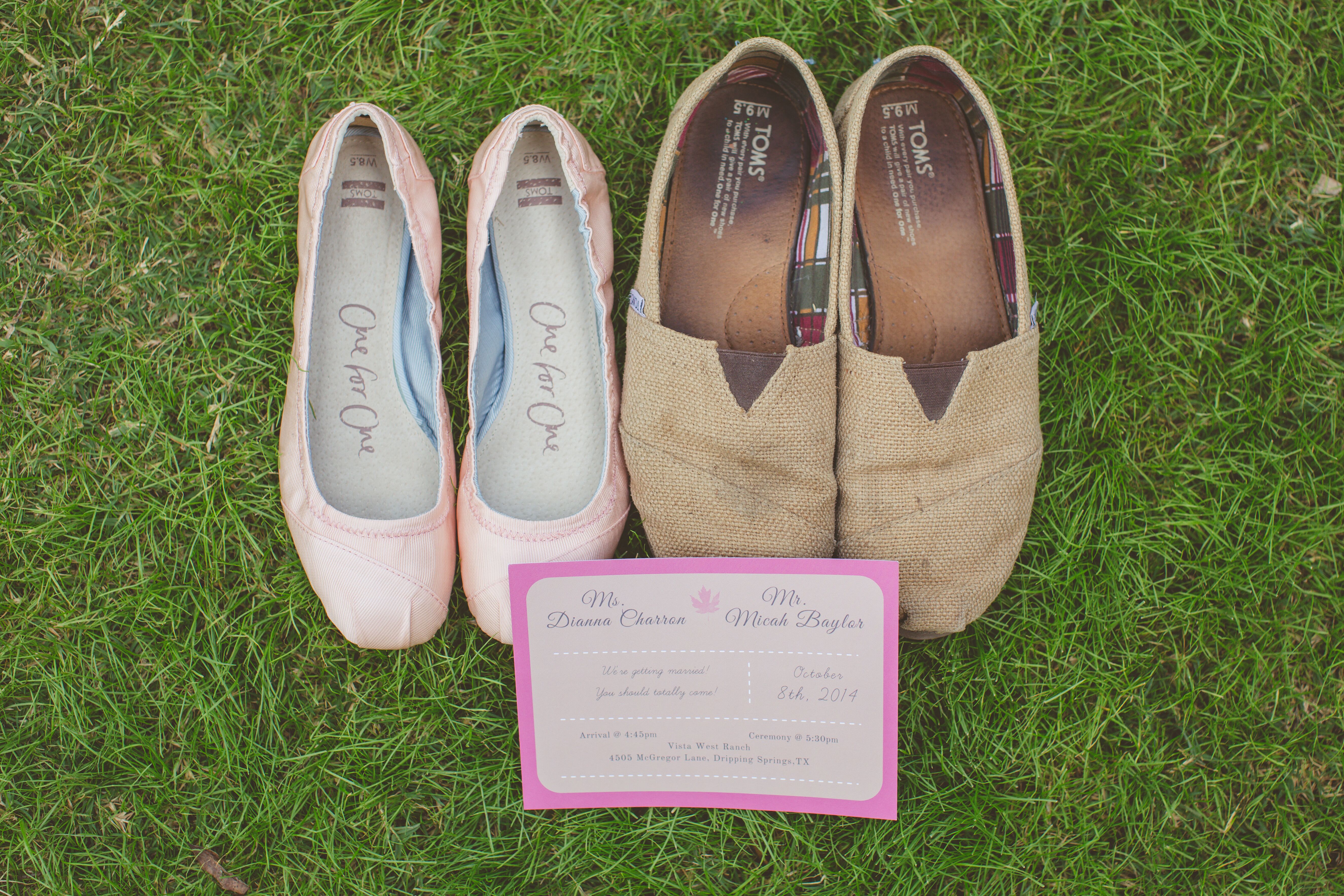 His and Hers TOMS Wedding Shoes
