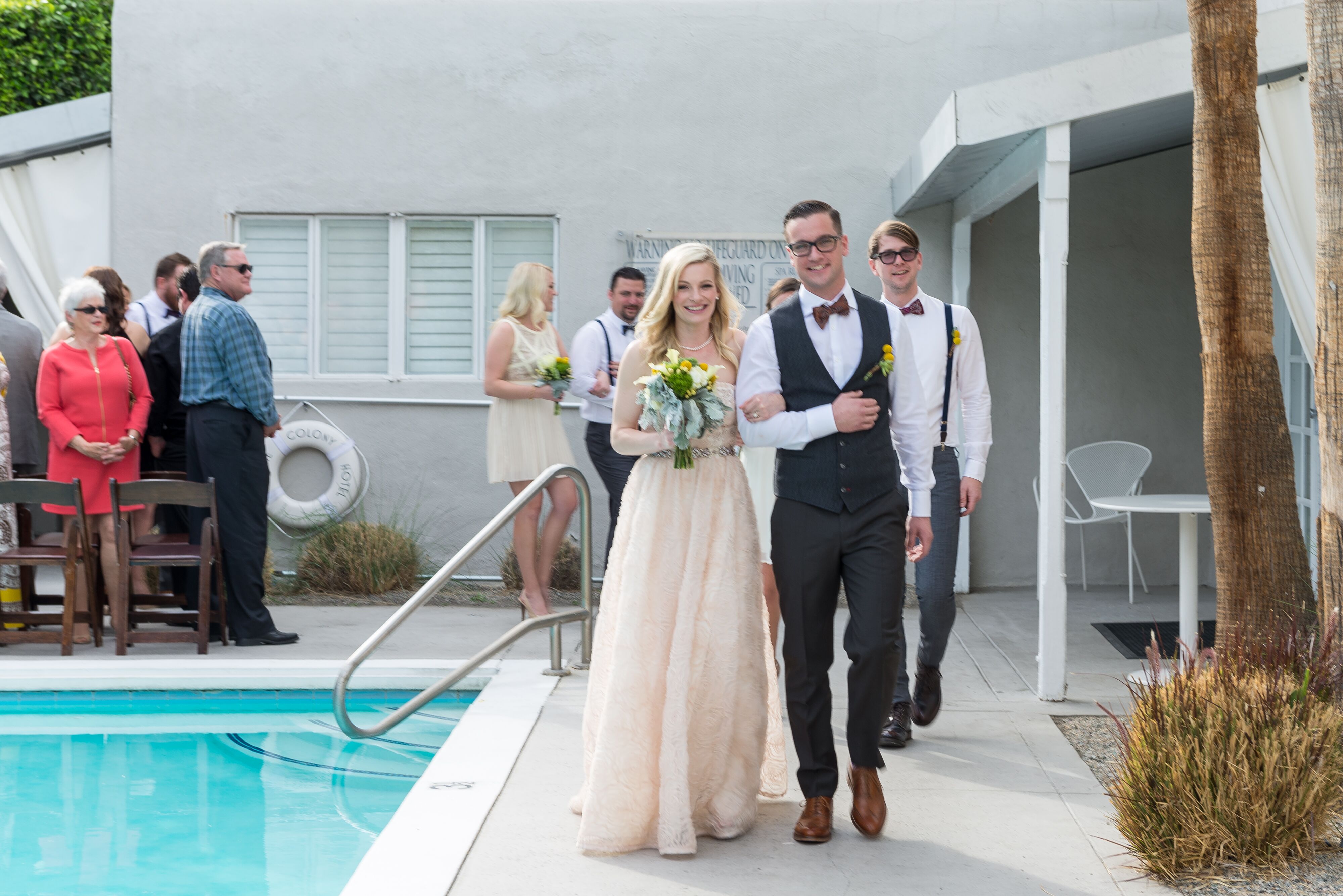 Retro Poolside Wedding  at the Movie Colony Hotel in Palm  