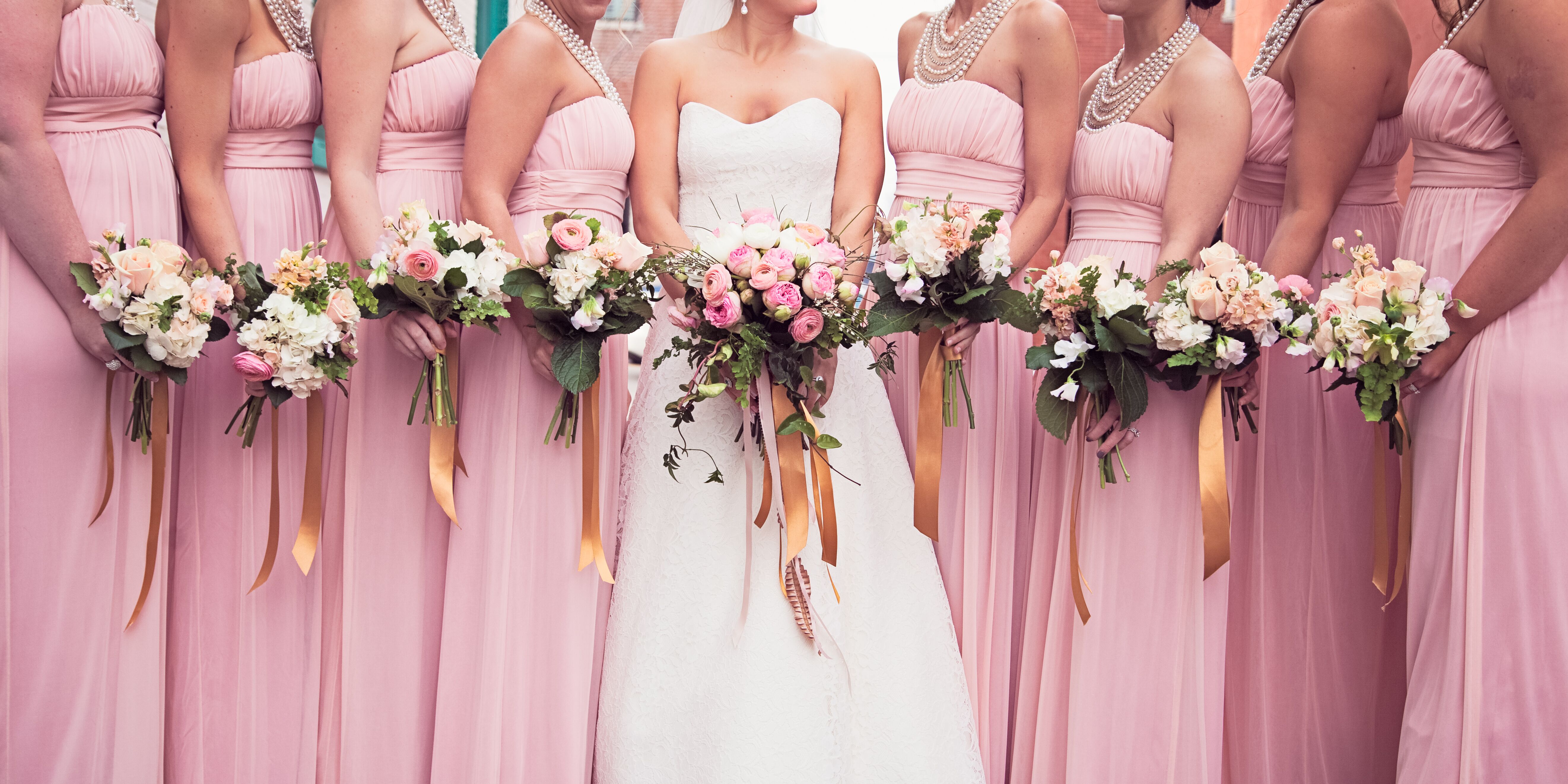 Pink, White Bridesmaid Bouquets