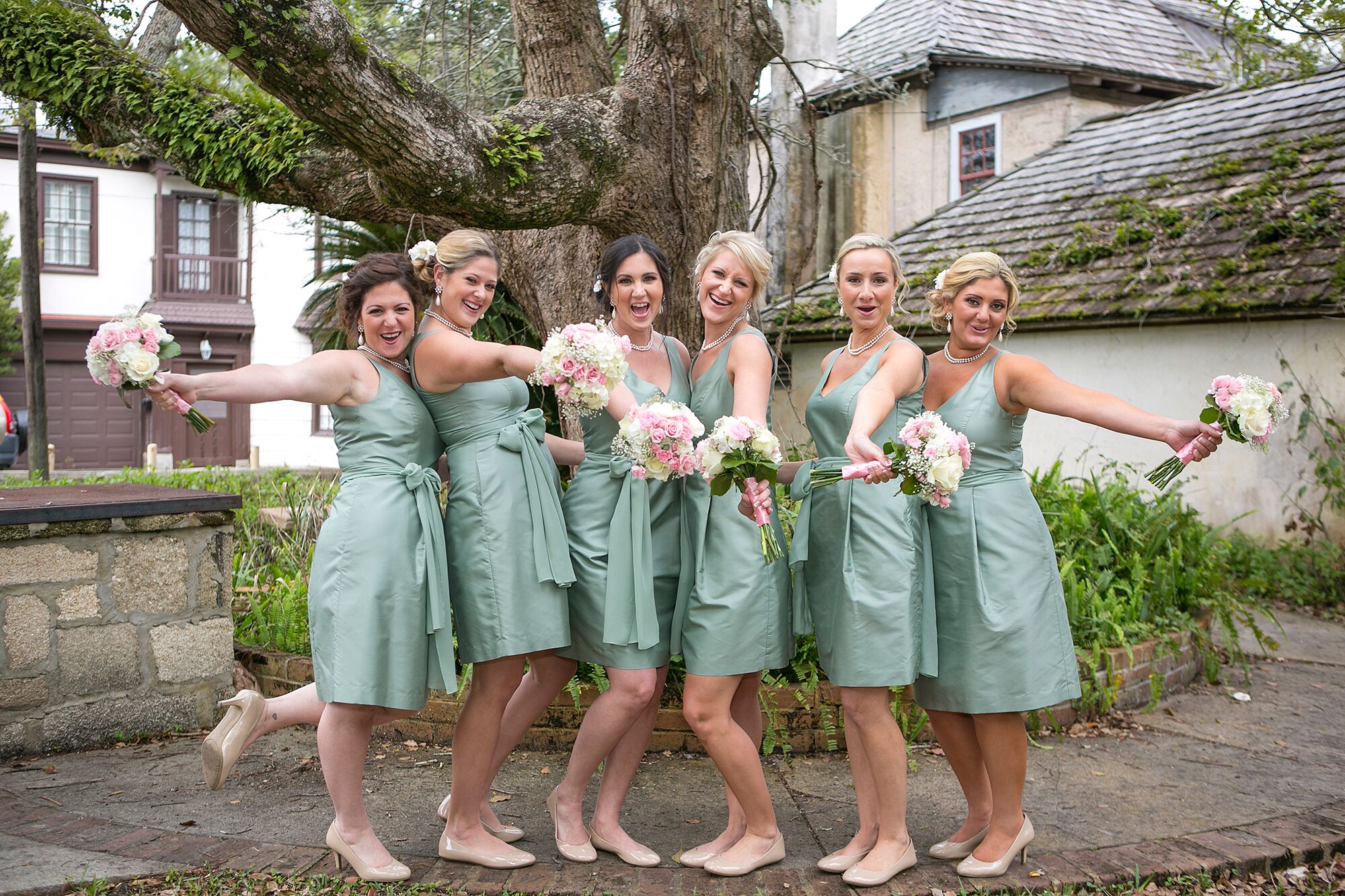 Sage Ann Taylor V Neck Bridesmaids Dresses