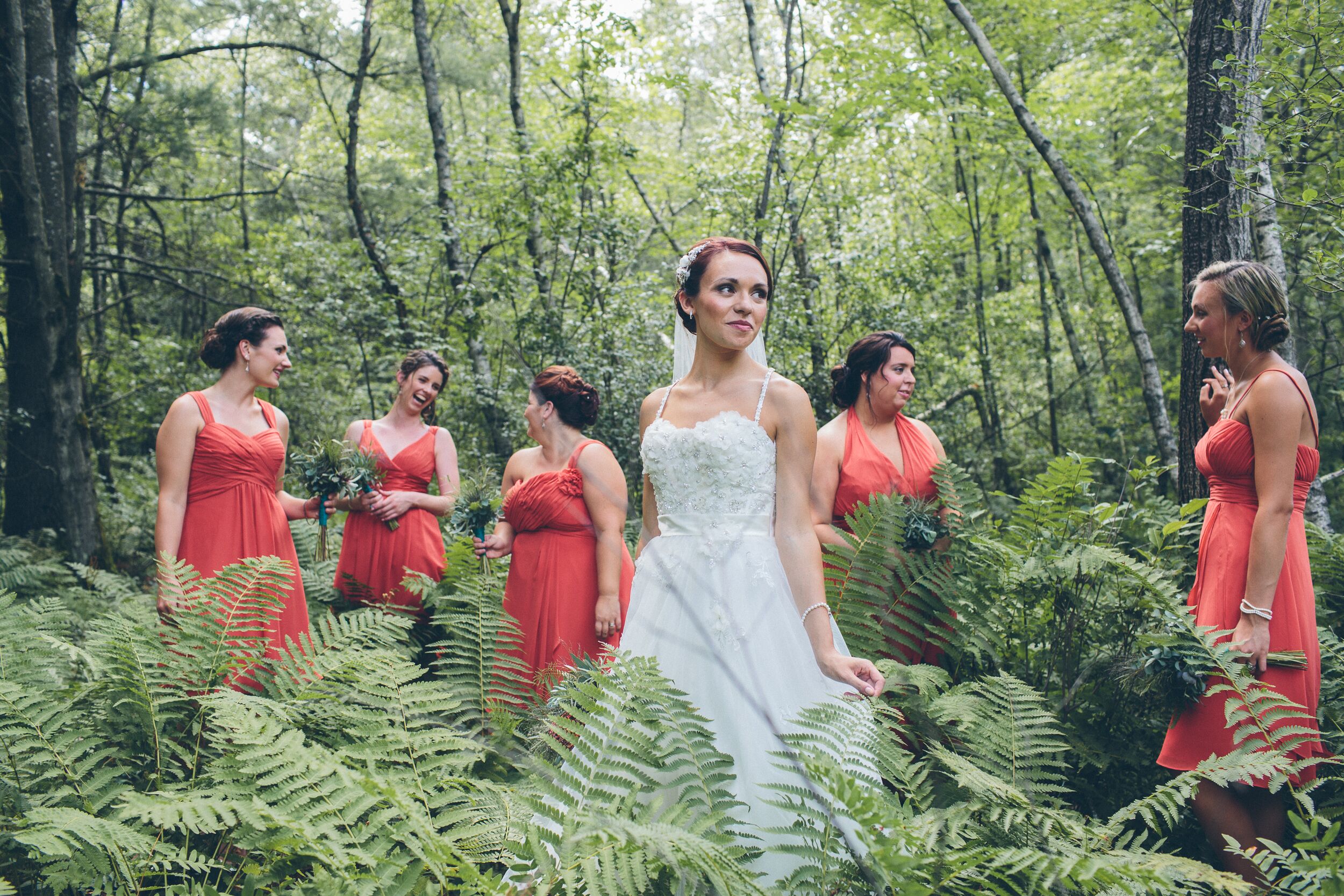 Alfred Angelo Bridesmaids in Salmon