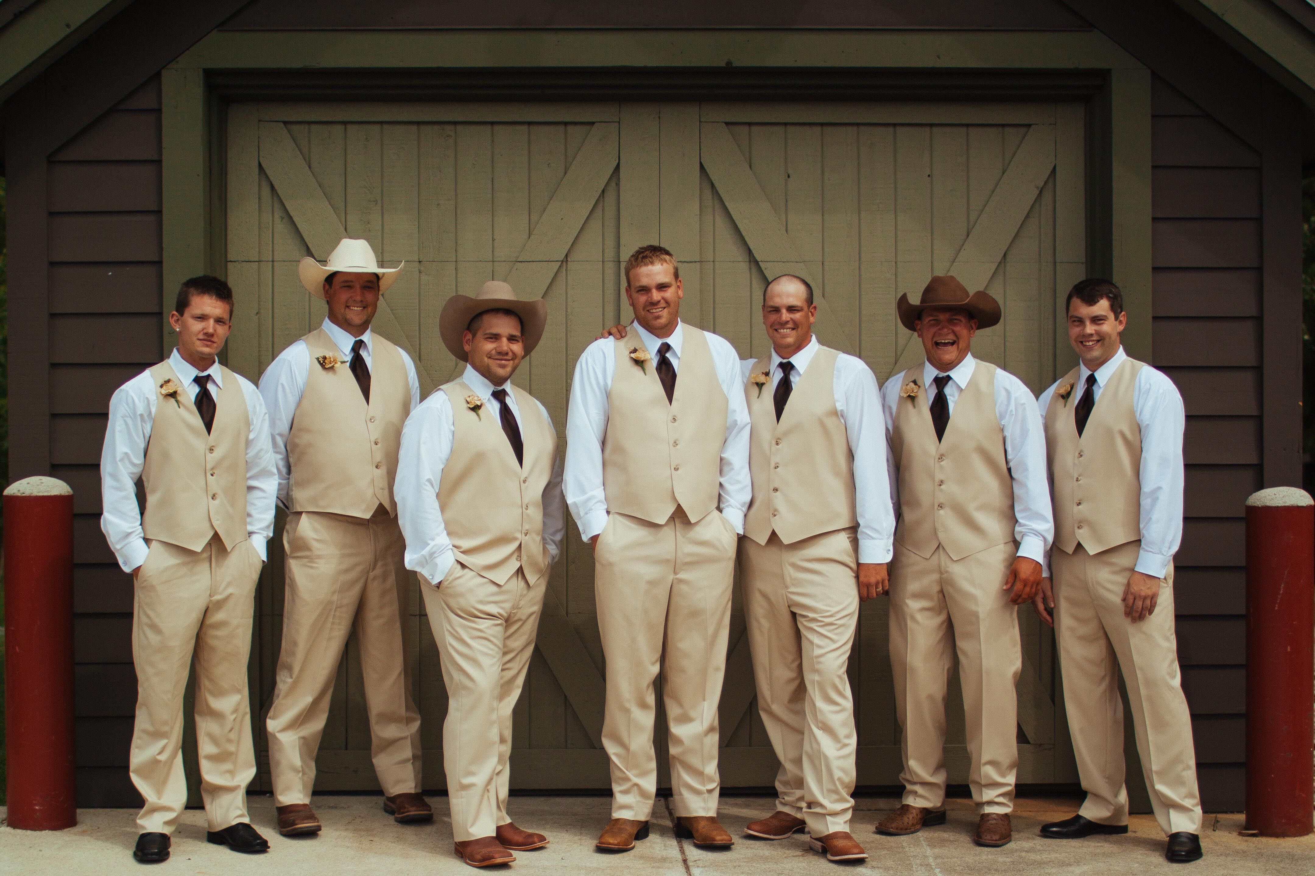 Casual Country Taupe Groomsmen Attire