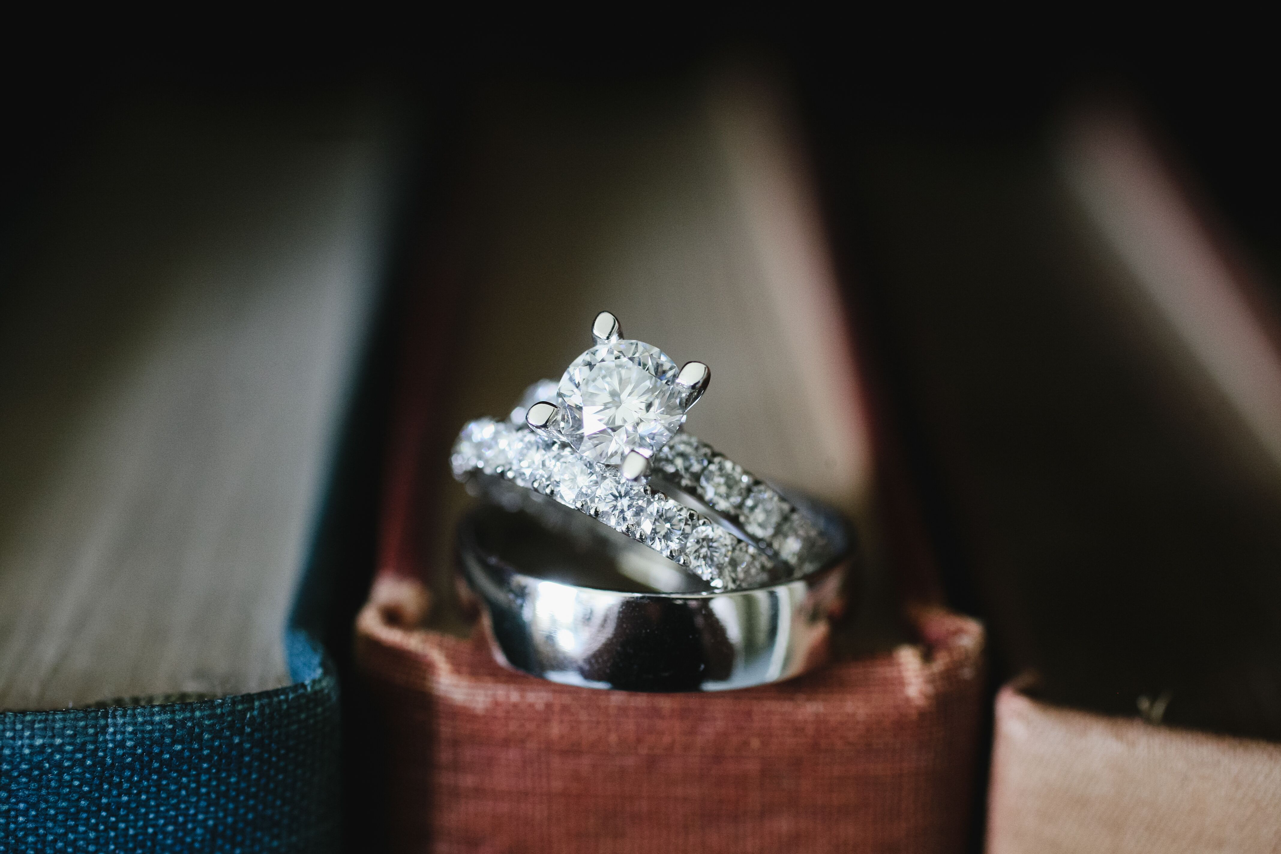 Diamond Engagement Ring and Wedding Bands