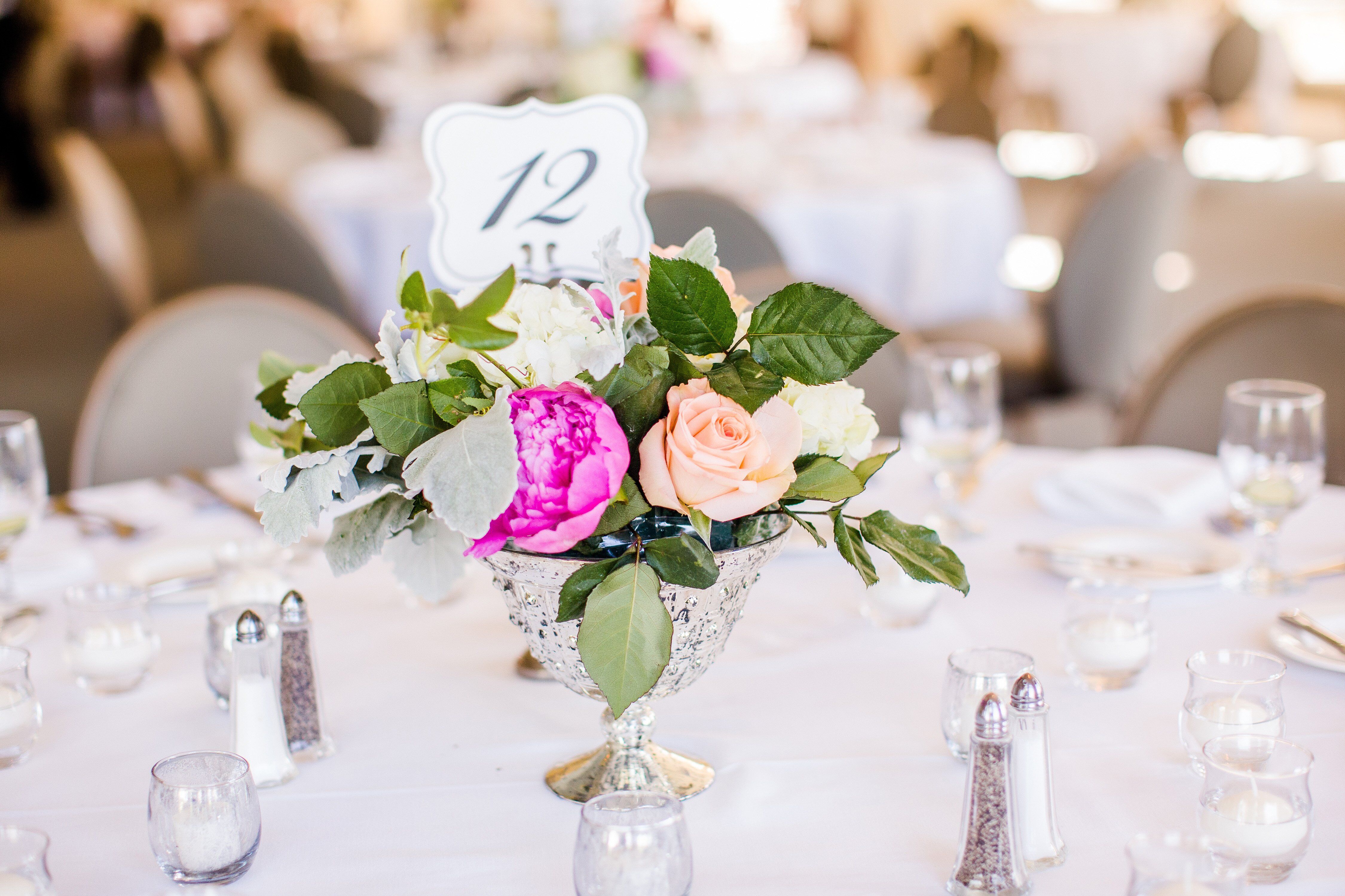 Small Peony and Rose Centerpieces