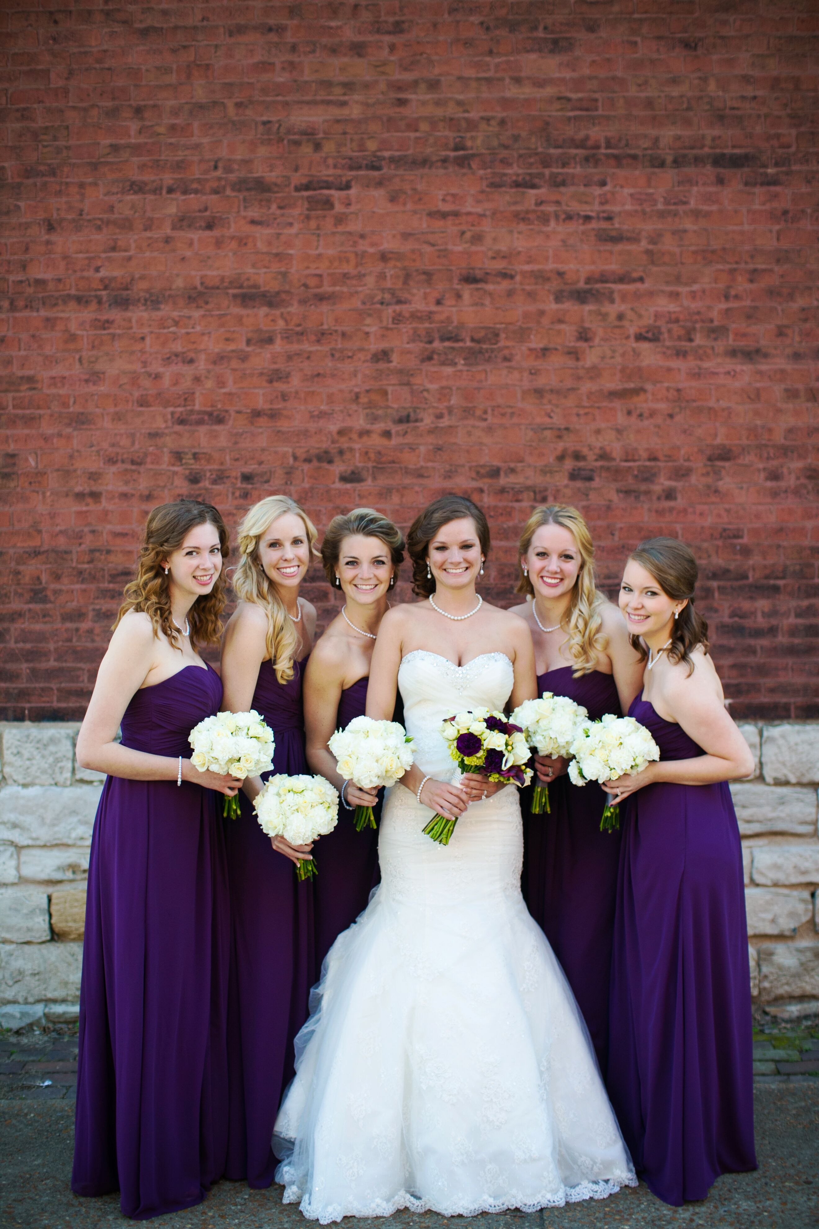 Long Dark Purple Bridesmaids Dresses