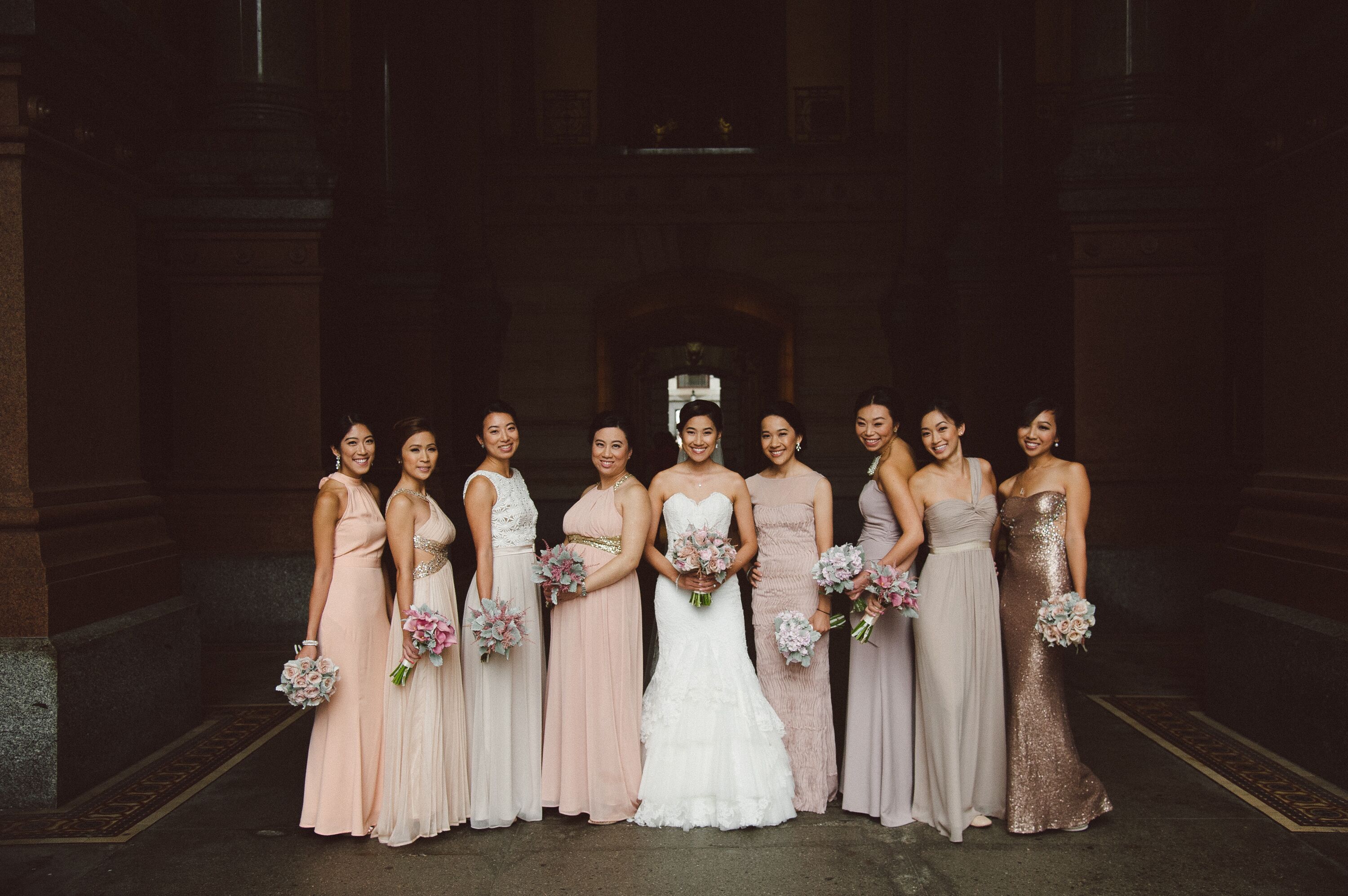 Blush taupe 2025 bridesmaid dresses