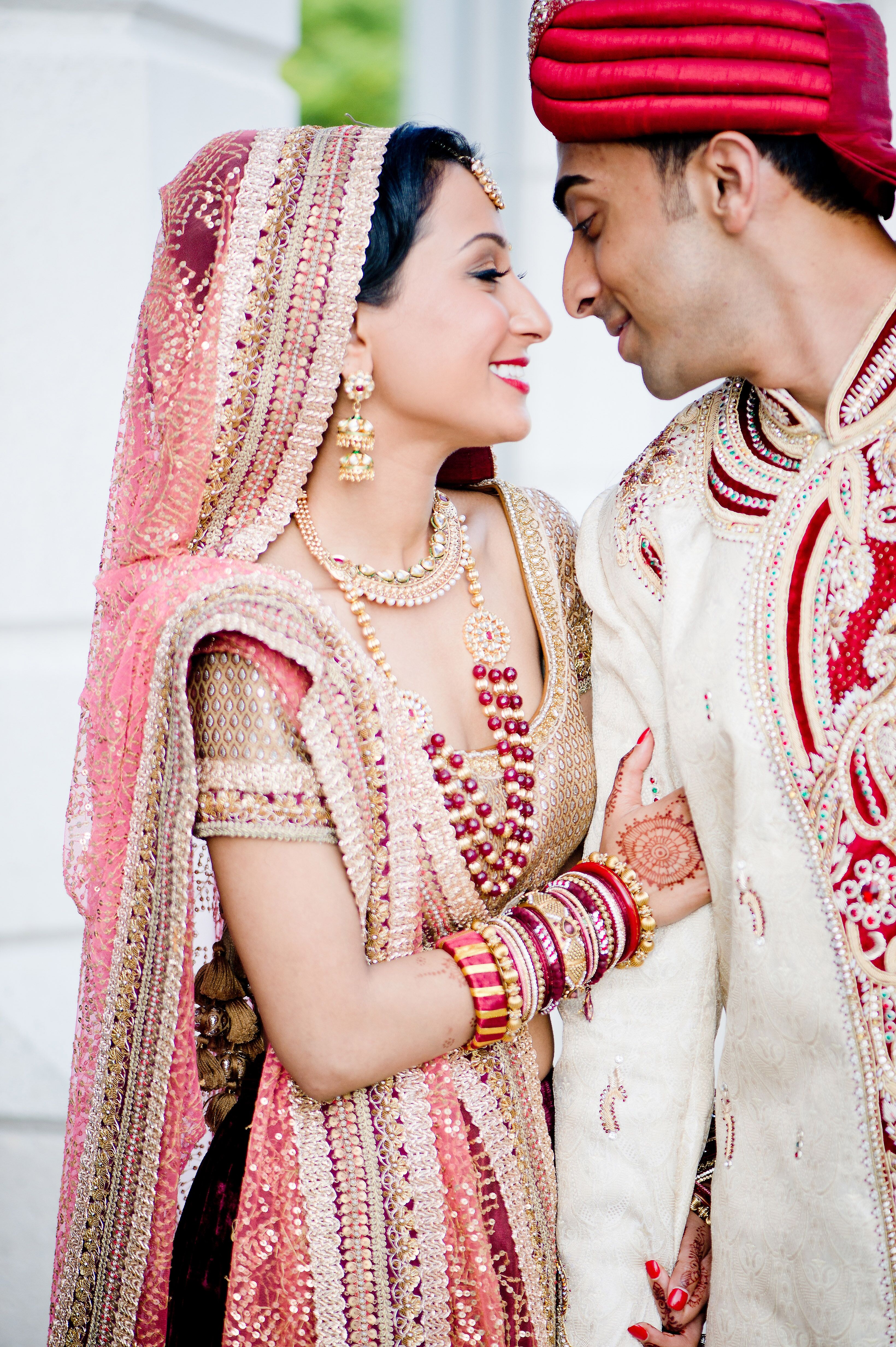 Traditional Indian Bride  and Groom  Attire