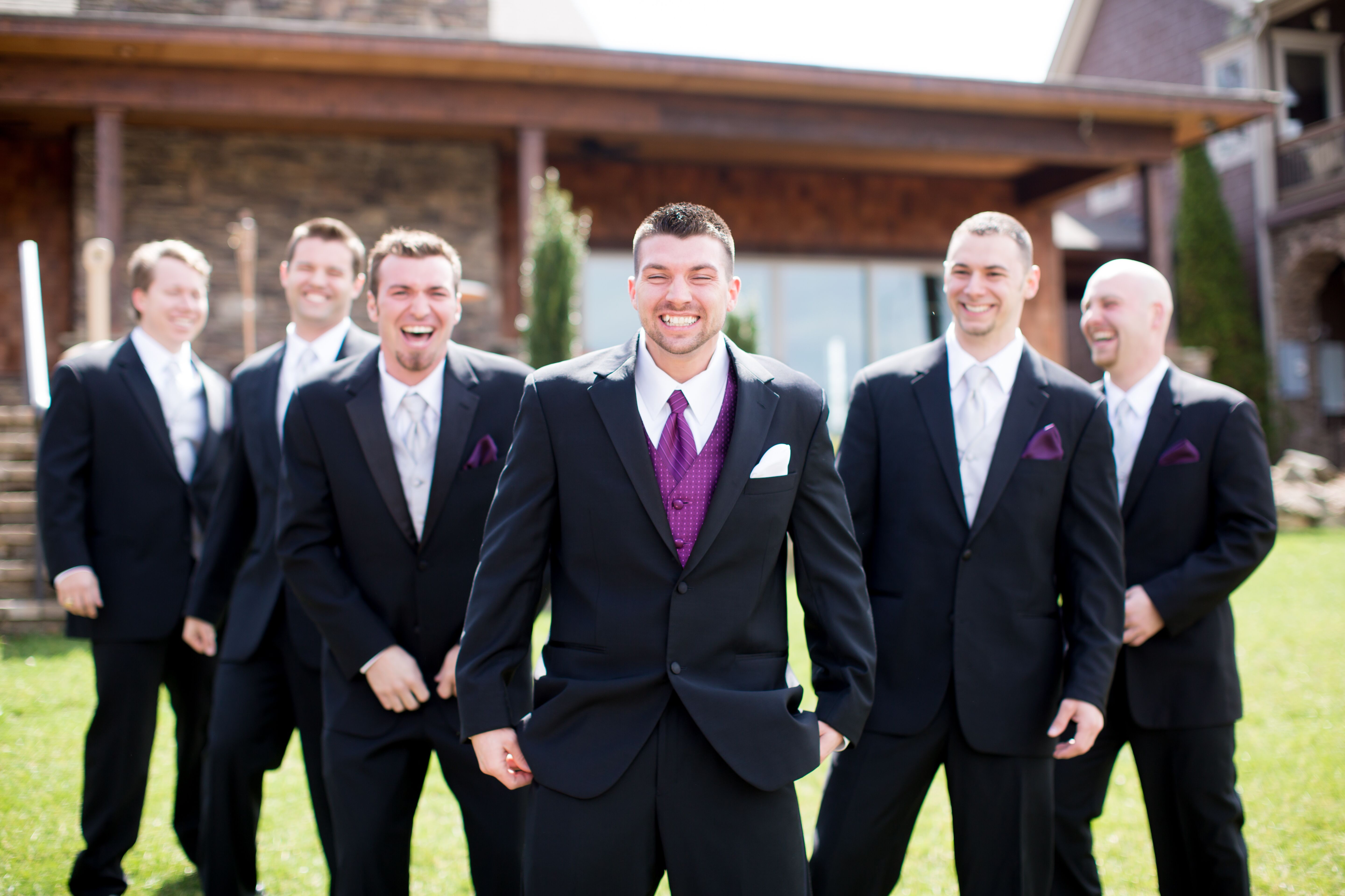 Purple Groom's Tie and Vest