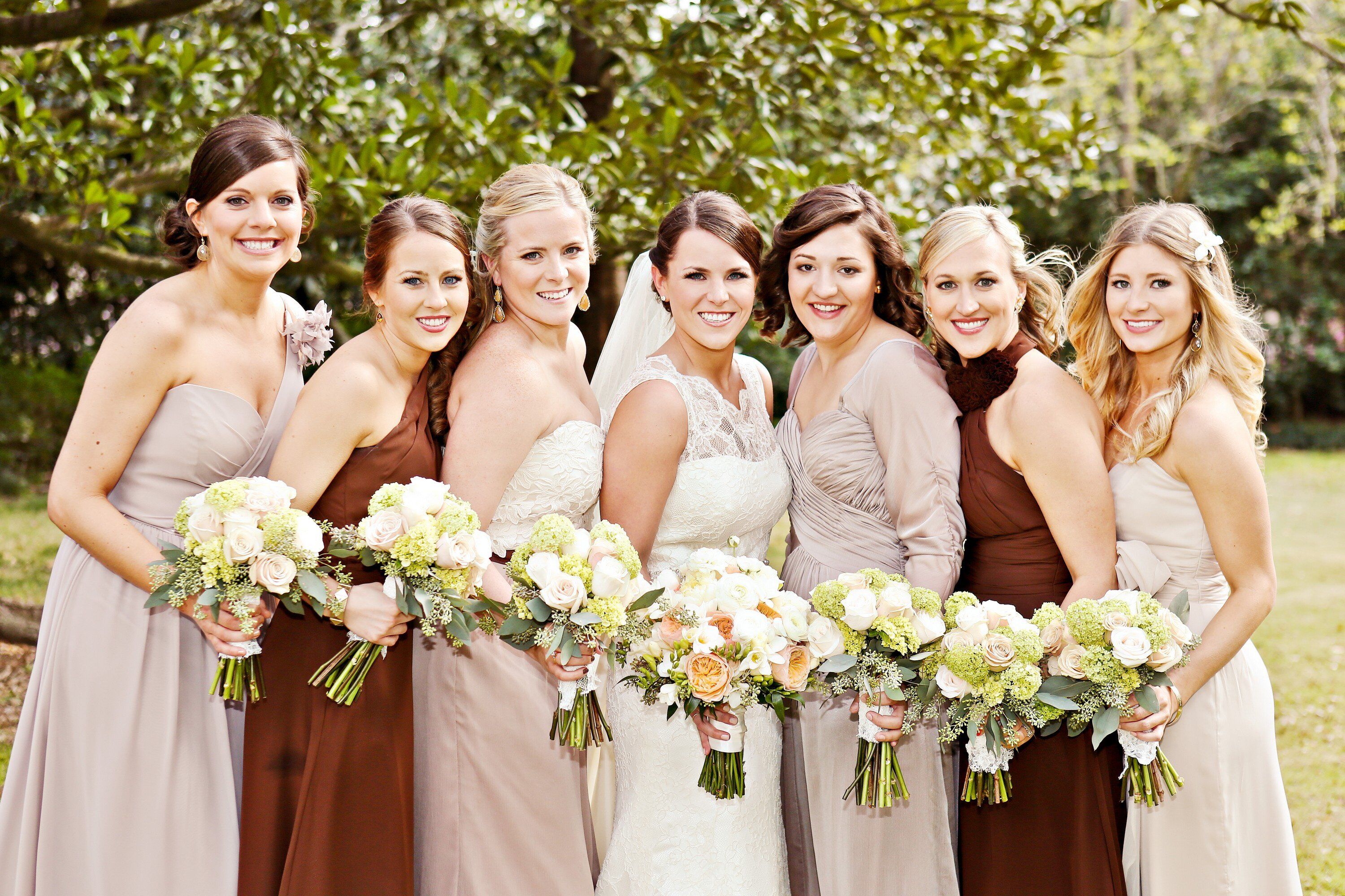 earth tone bridesmaids