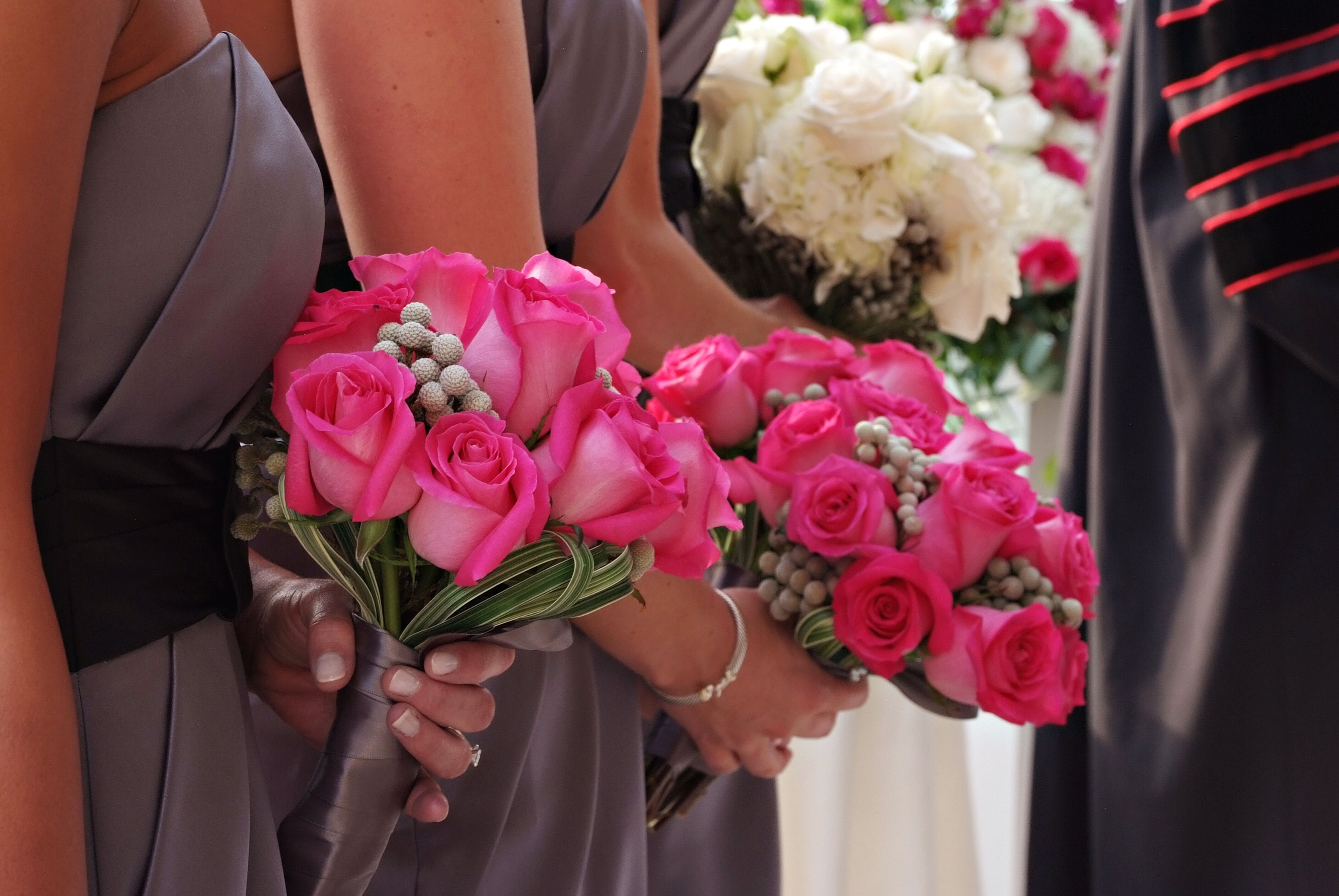 fuschia bridesmaid bouquets