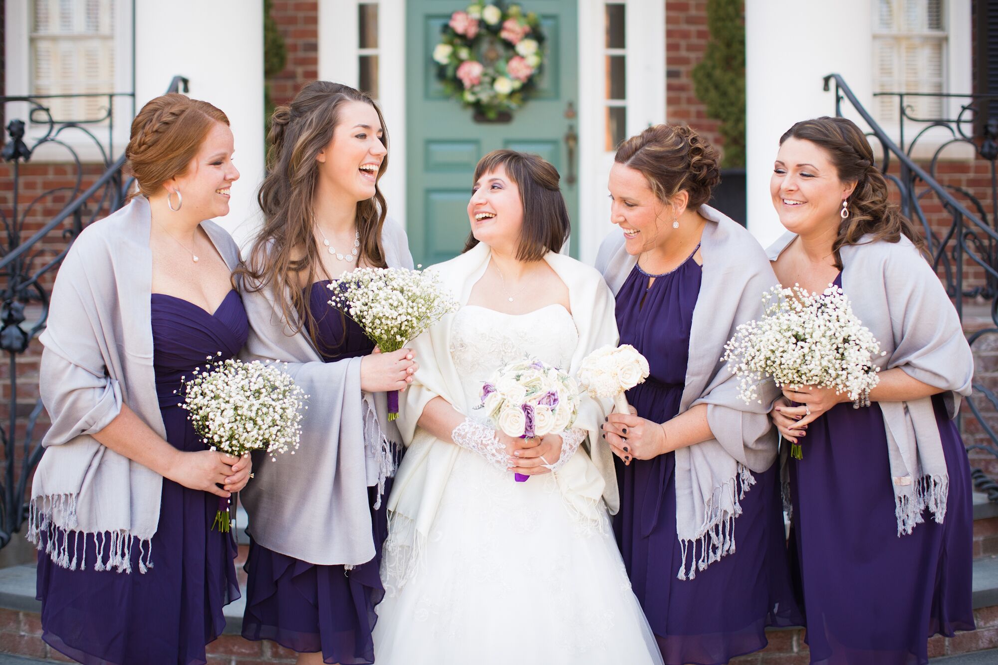 Navy and Fuschia Bridesmaid Dresses