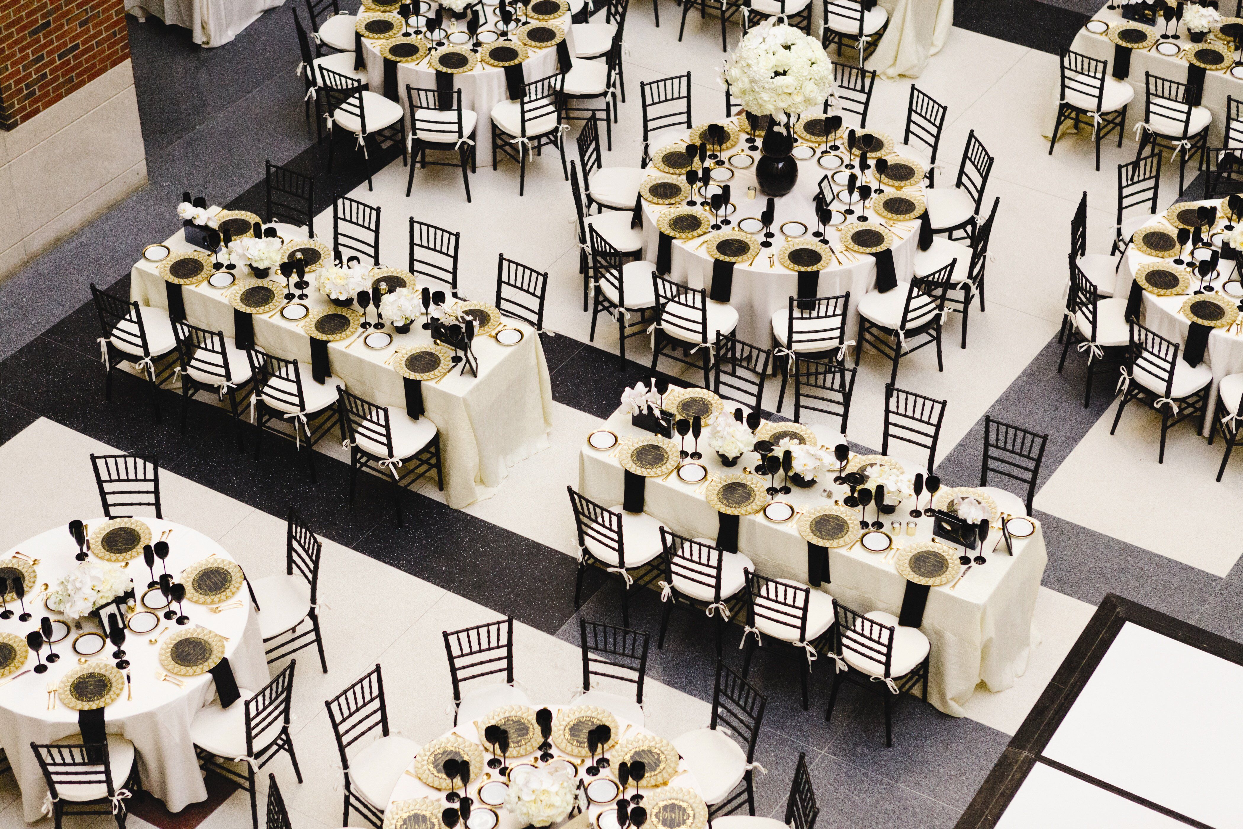 Black and Gold Reception Decor