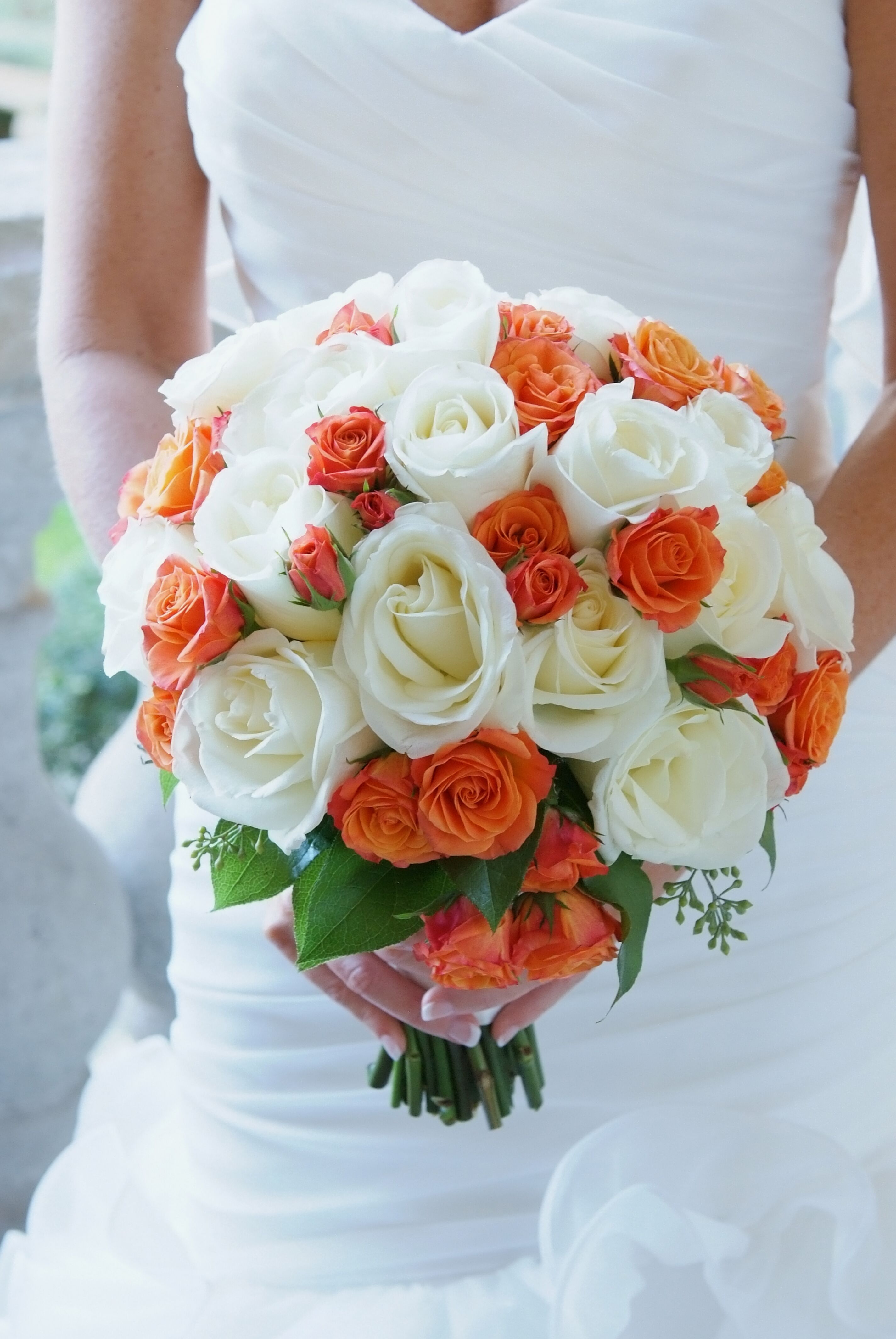 Orange and white outlet wedding dress