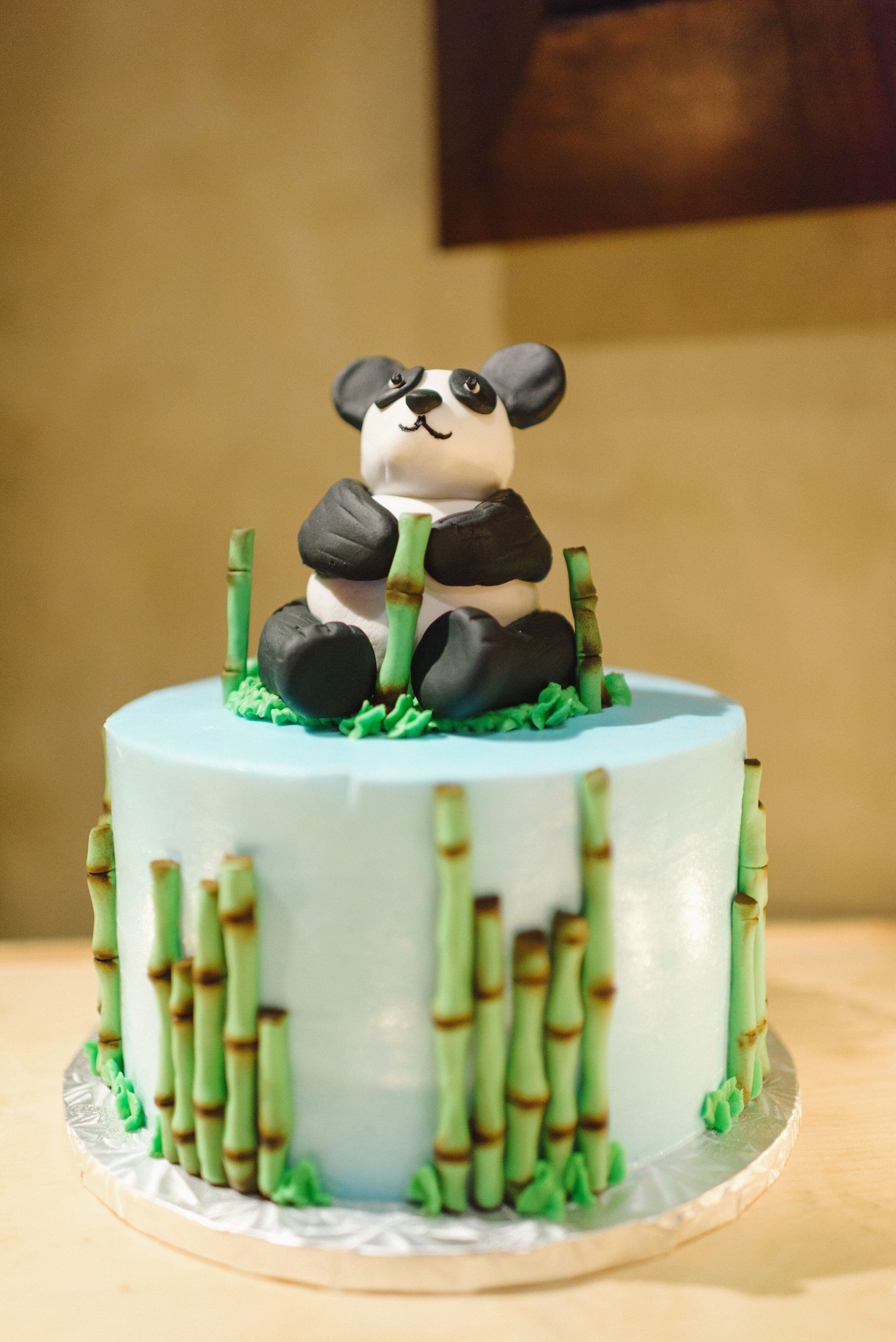 Panda and Bamboo Groom's Cake