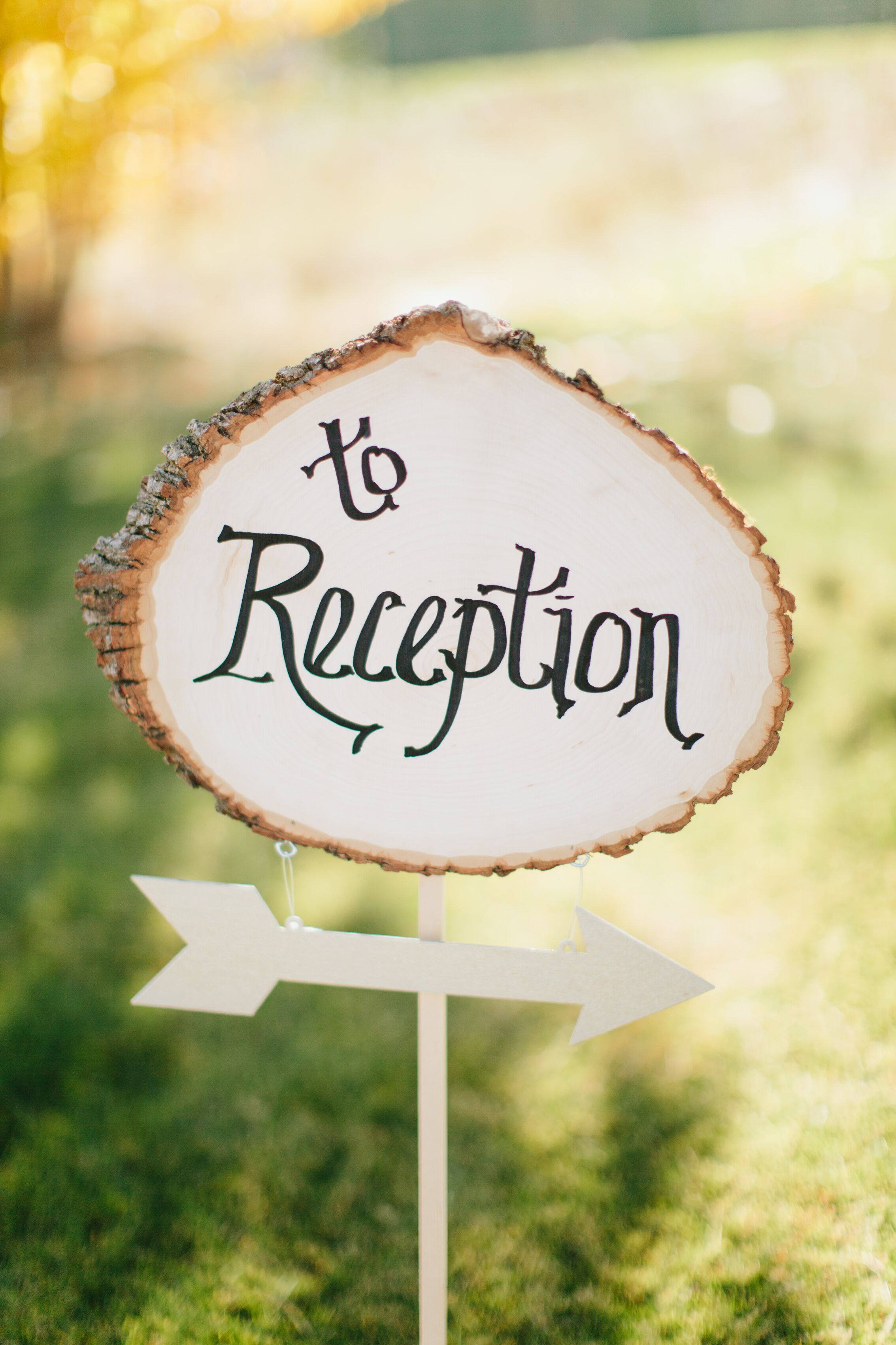 Rustic Wood Slab Wedding Signs