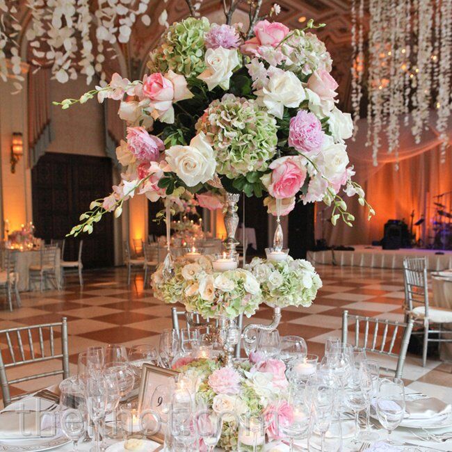 Pink and Green Centerpiece