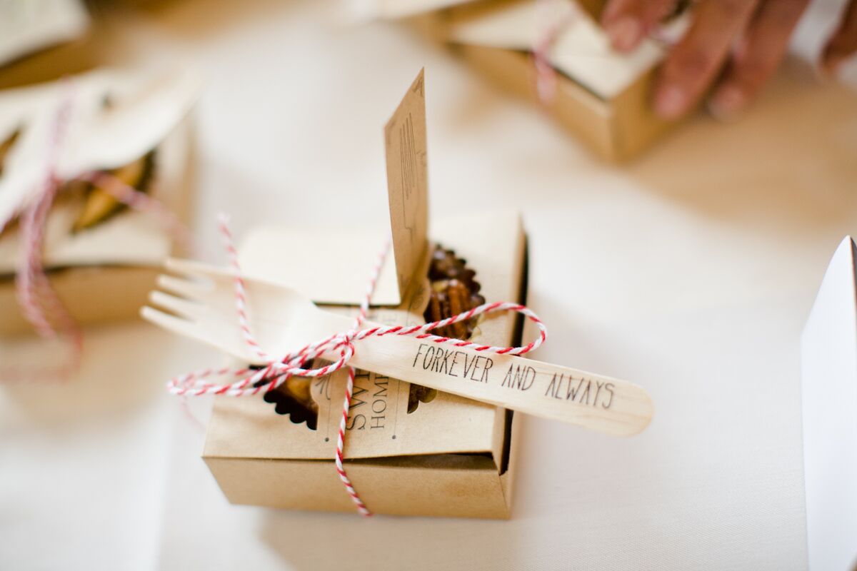 Personalized Pie with Punny Fork Favors