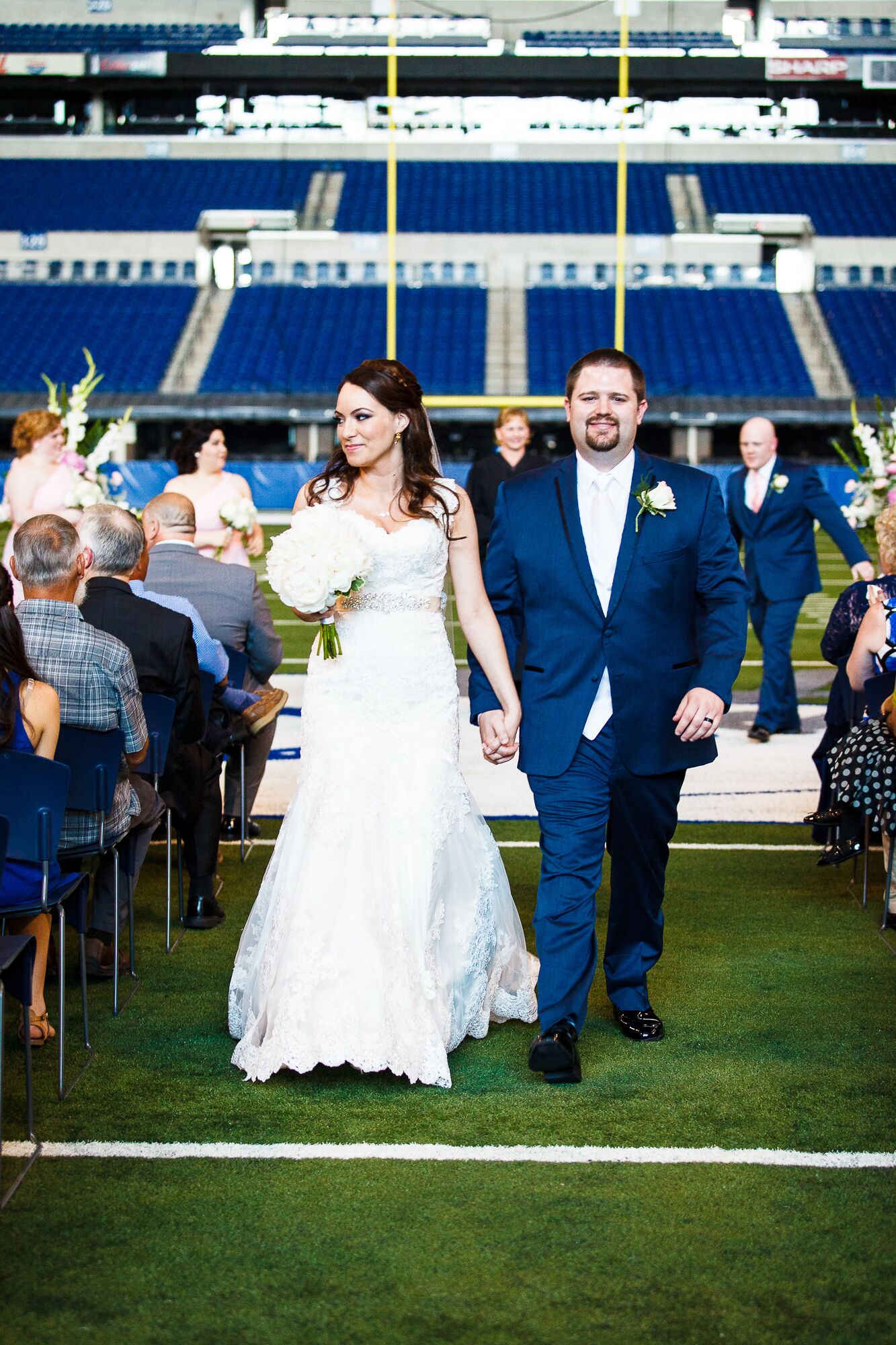 Something blue' takes on extra meaning for Colts fans who get married at  Lucas Oil Stadium