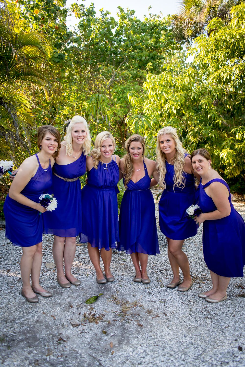 Gold and royal on sale blue bridesmaid dresses