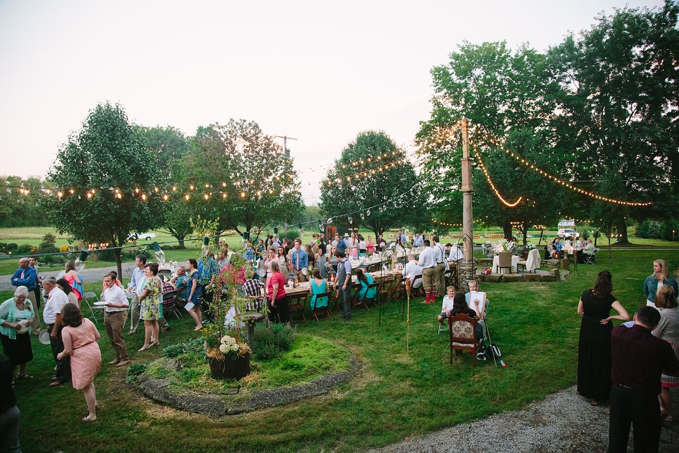 Outside Reception Venue with Strung Lights