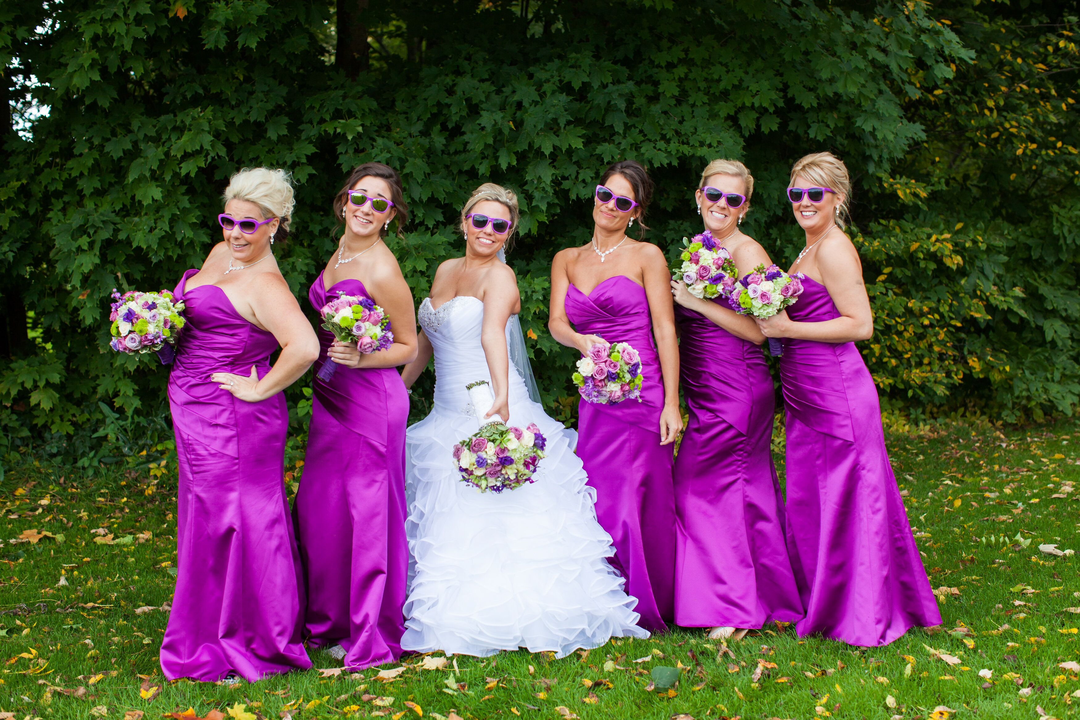 Purple Satin Bridesmaid Dresses