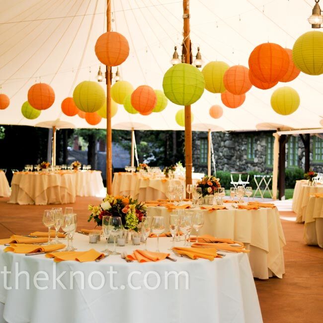Orange Reception Decor