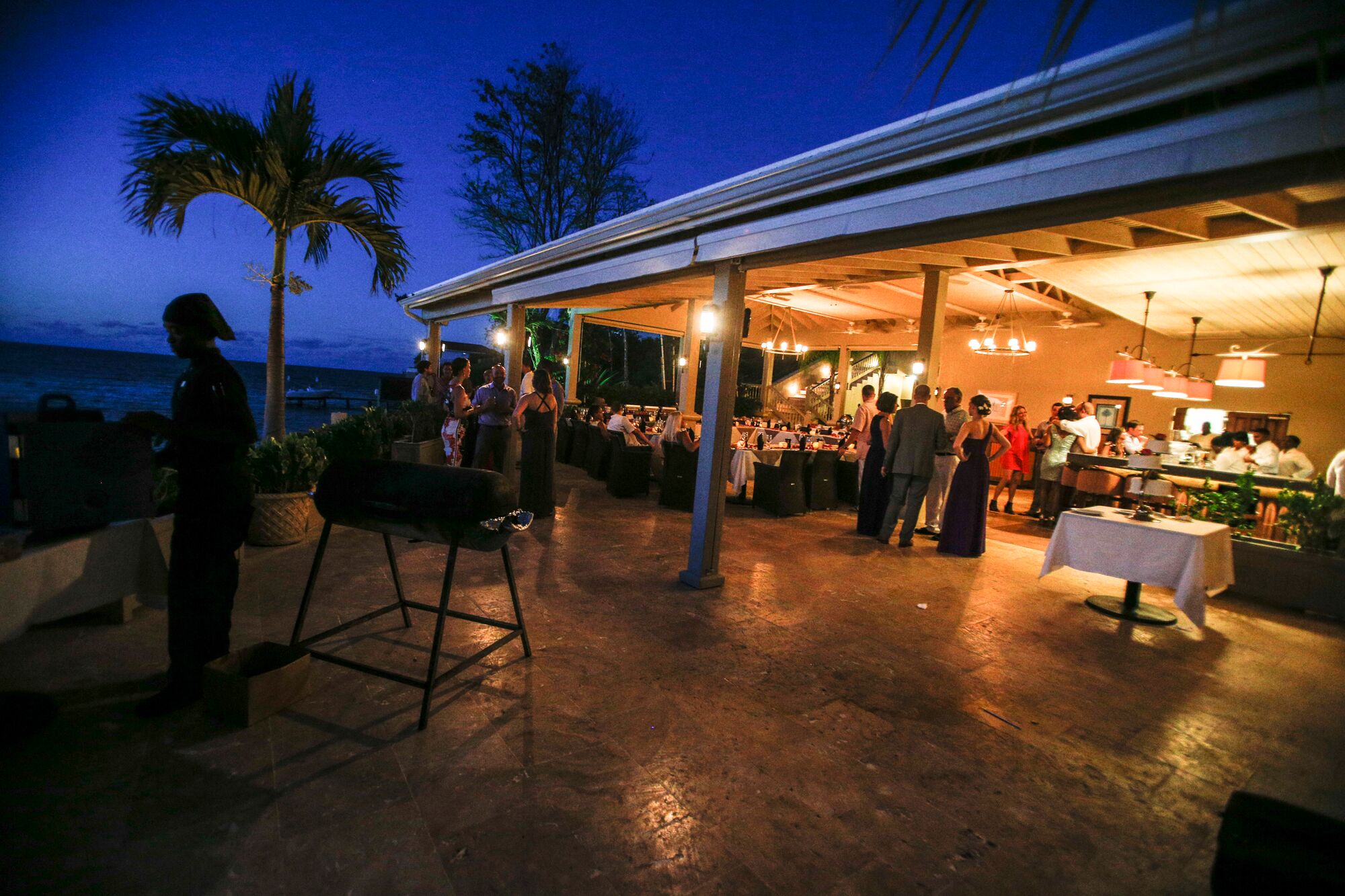 Open-Air Restaurant Reception in the Caribbean