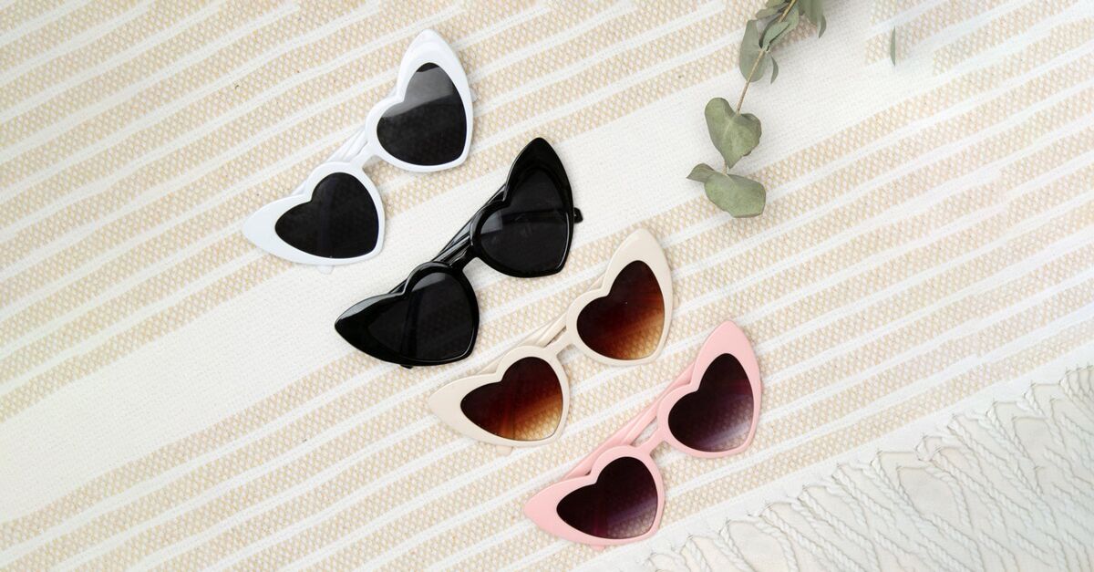 3 Pairs Flower Heart Shaped Decorative Sunglasses for Toddler Girls 