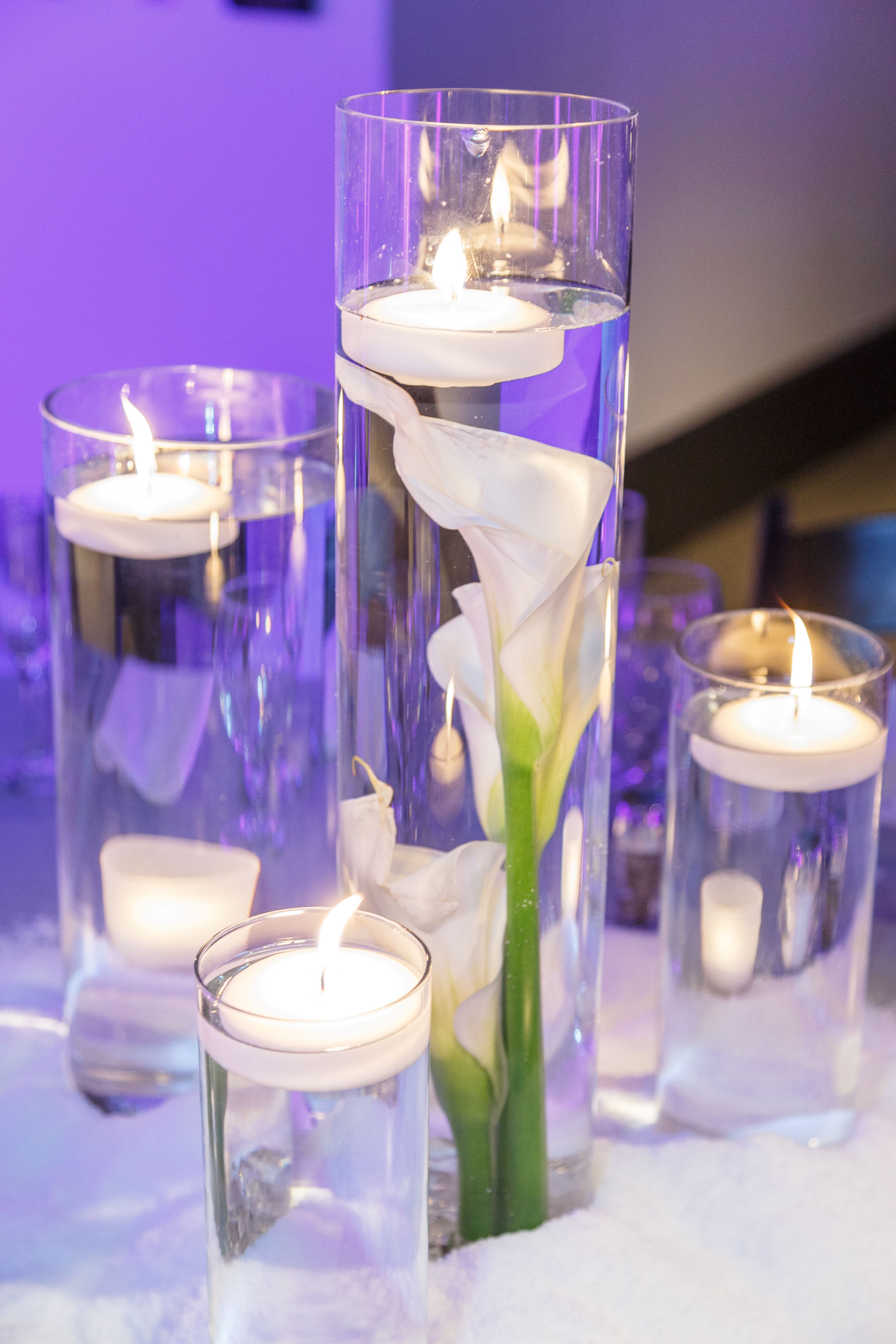 Floating White Candle Decor