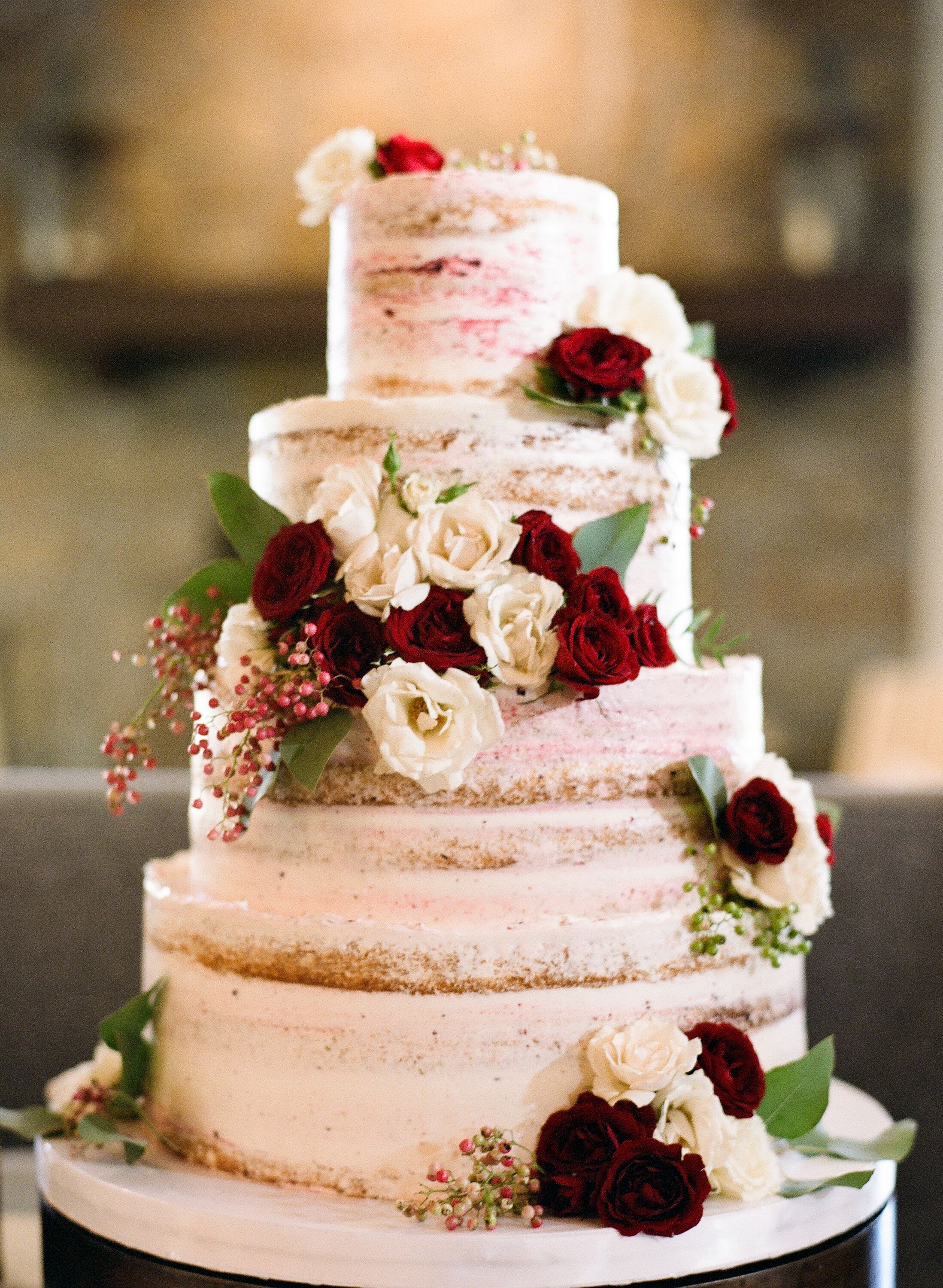 Wine Flavored Naked Wedding Cake