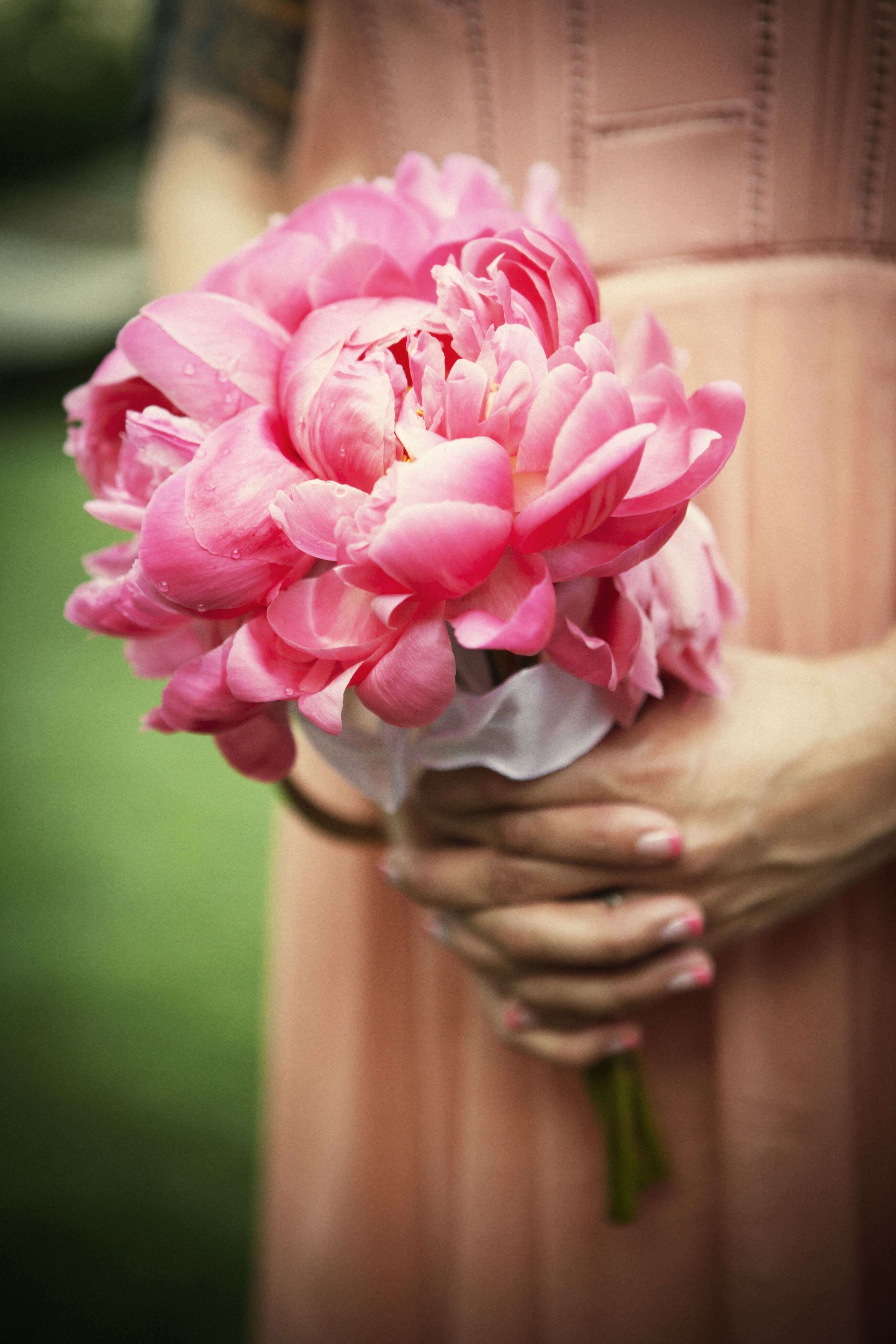 Small Bright Pink Peony Bouquet