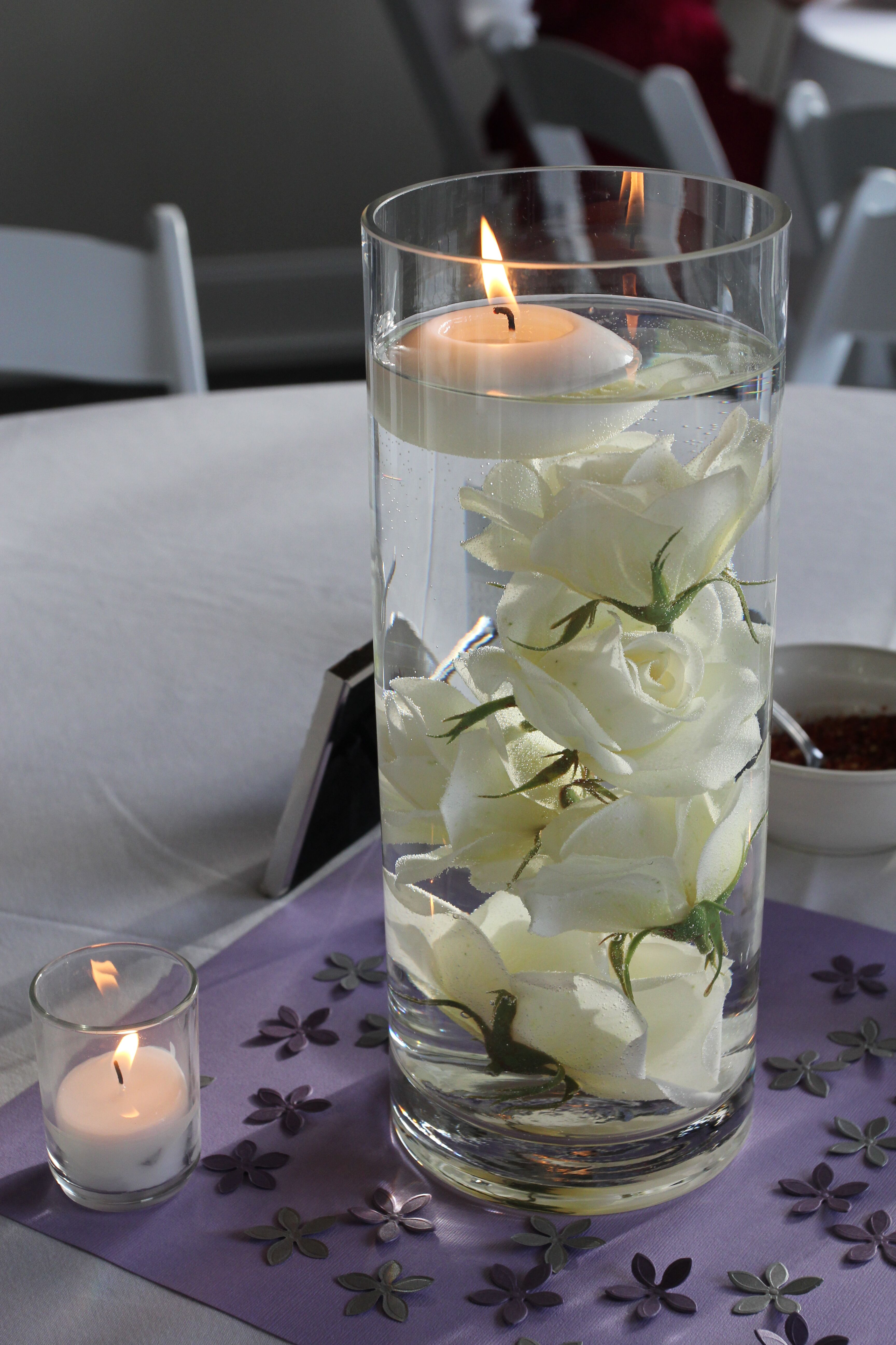 Submerged Rose Centerpieces with Floating Candle