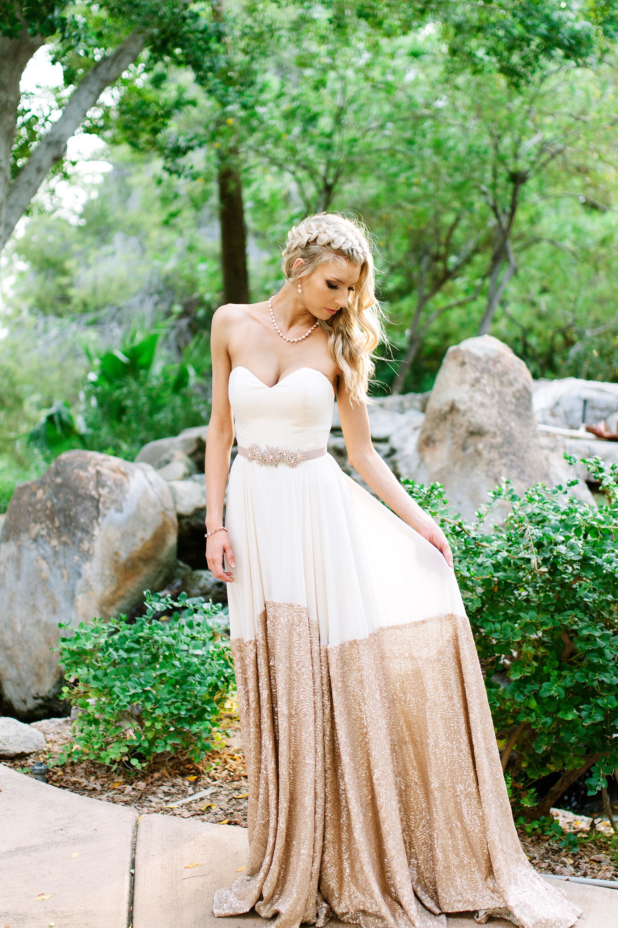 Gold sequin outlet wedding dress