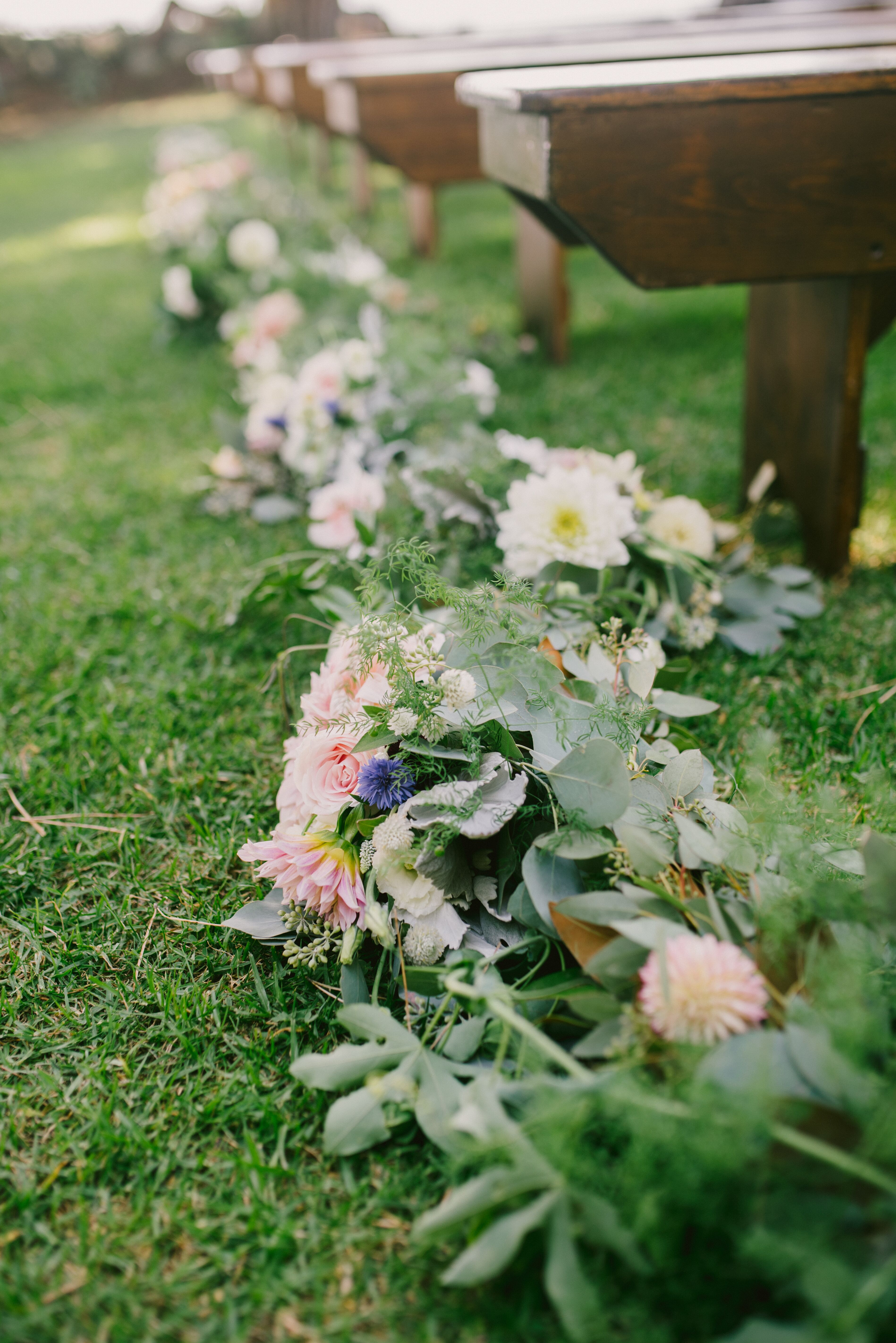 Rustic Garland Aisle Decor