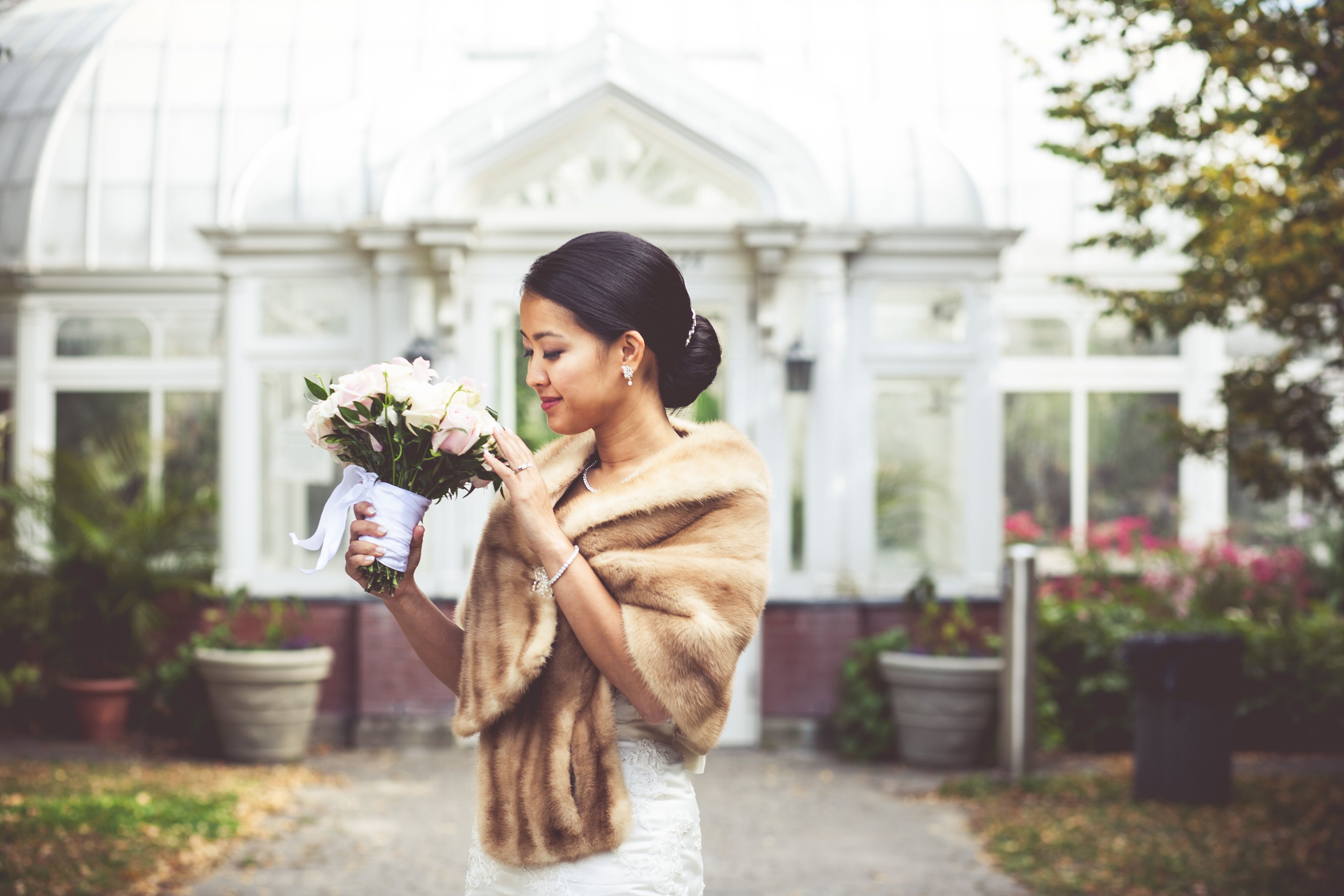 fur wrap for wedding dress