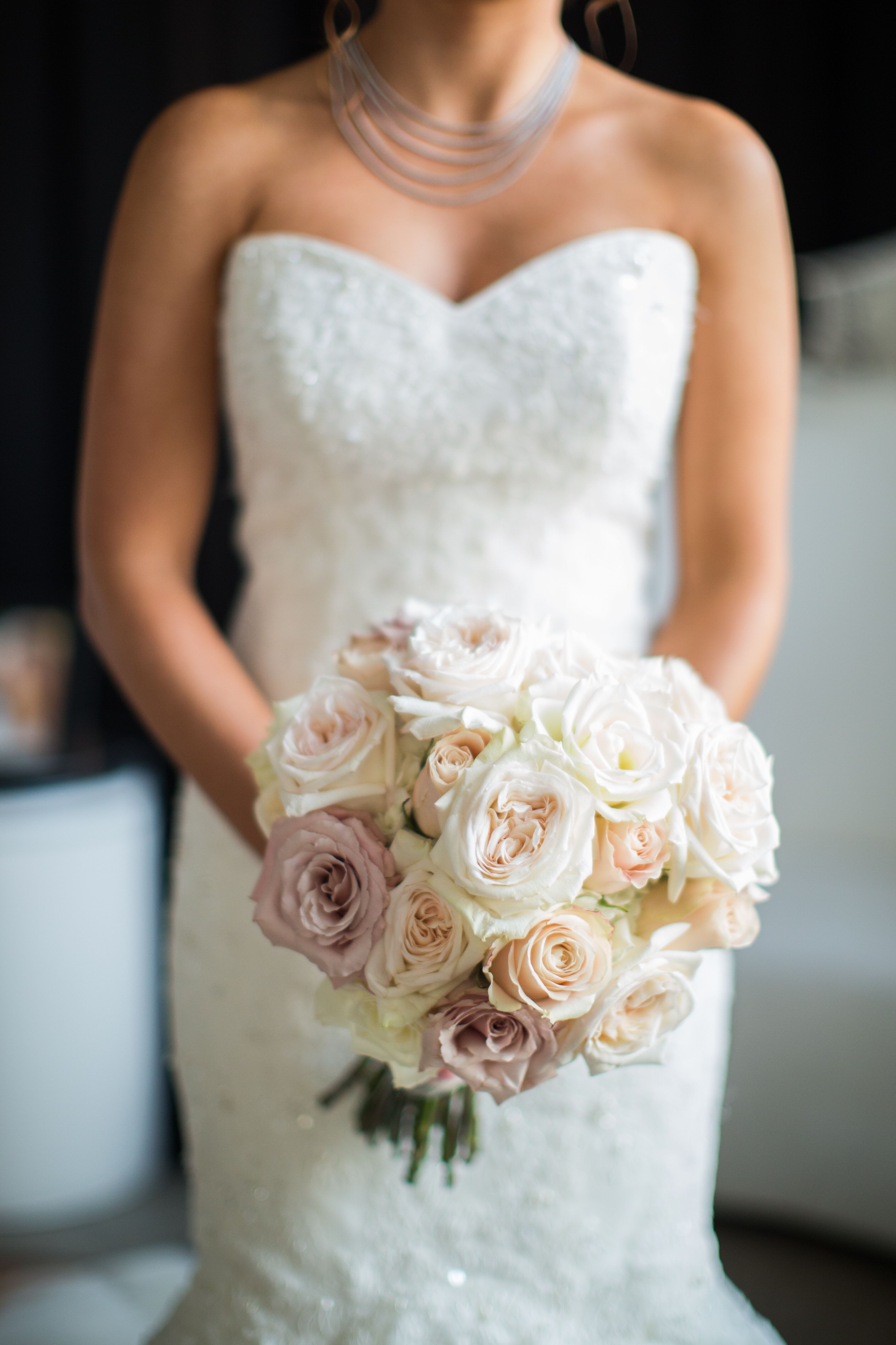 Ivory and Champagne Rose Bridal Bouquet