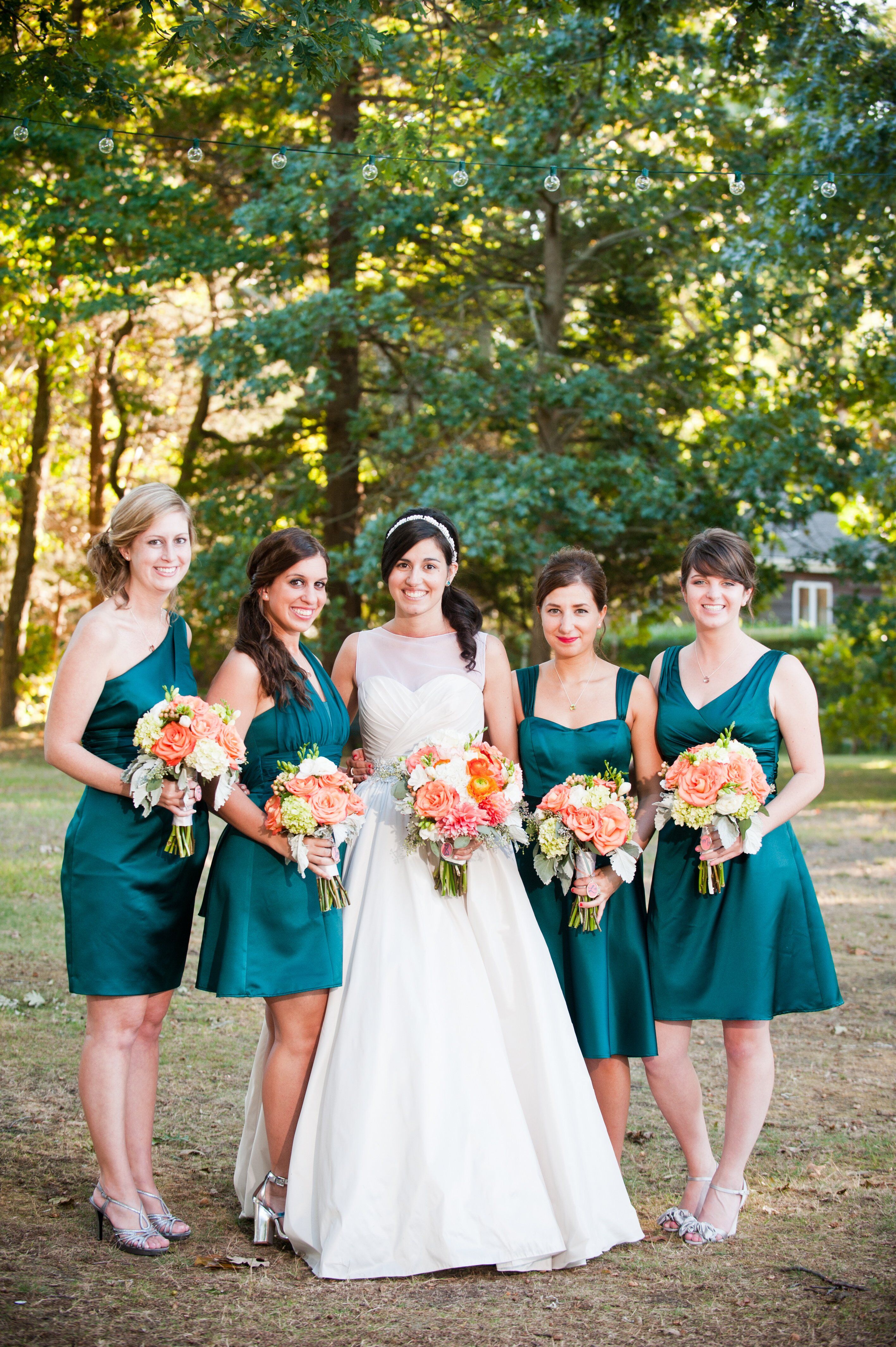 dark teal bridesmaid dresses