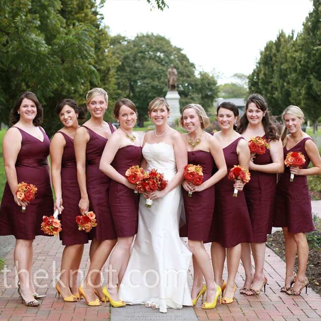 wine colored maid of honor dress