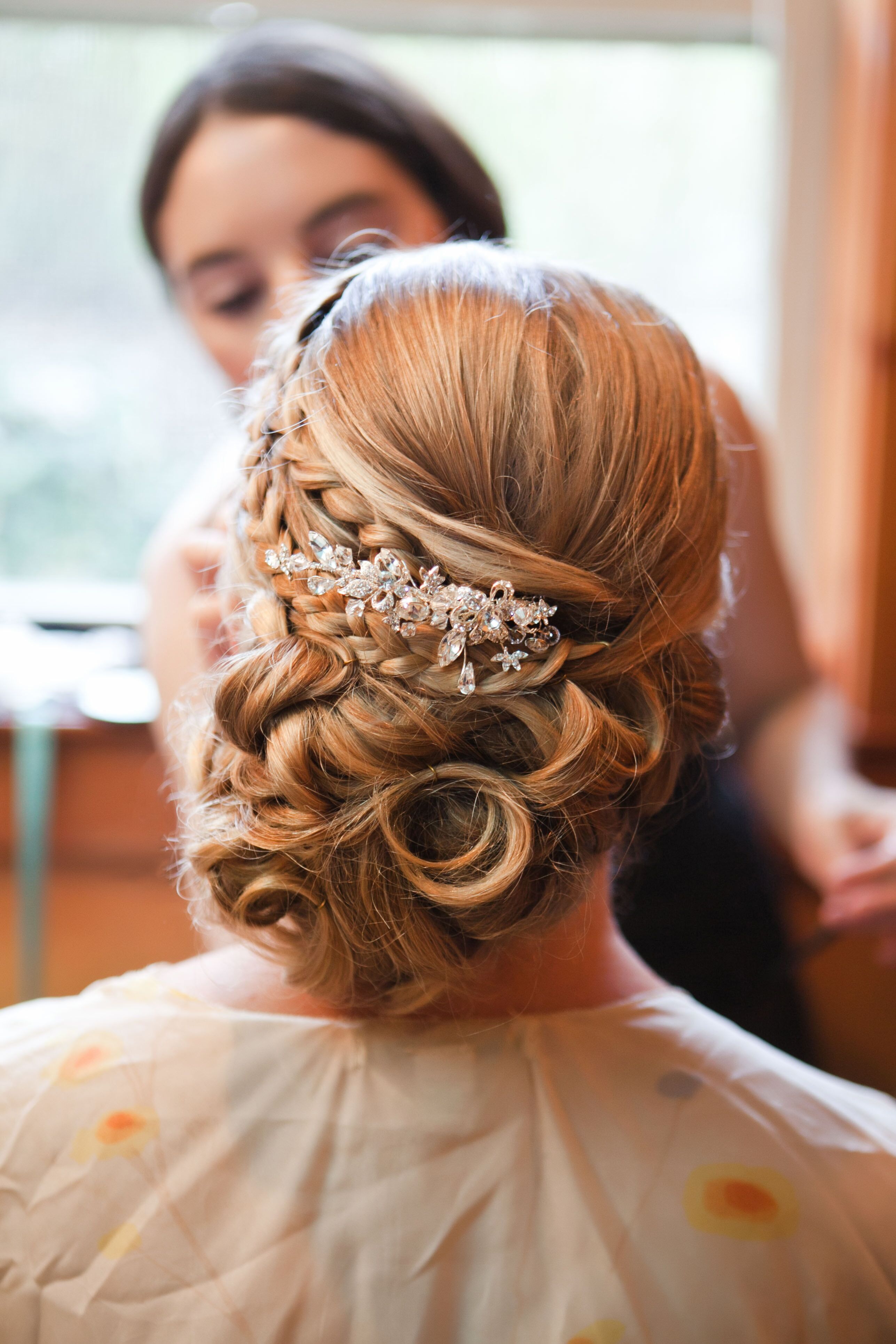Elegant Bridal Updo with Hair Piece